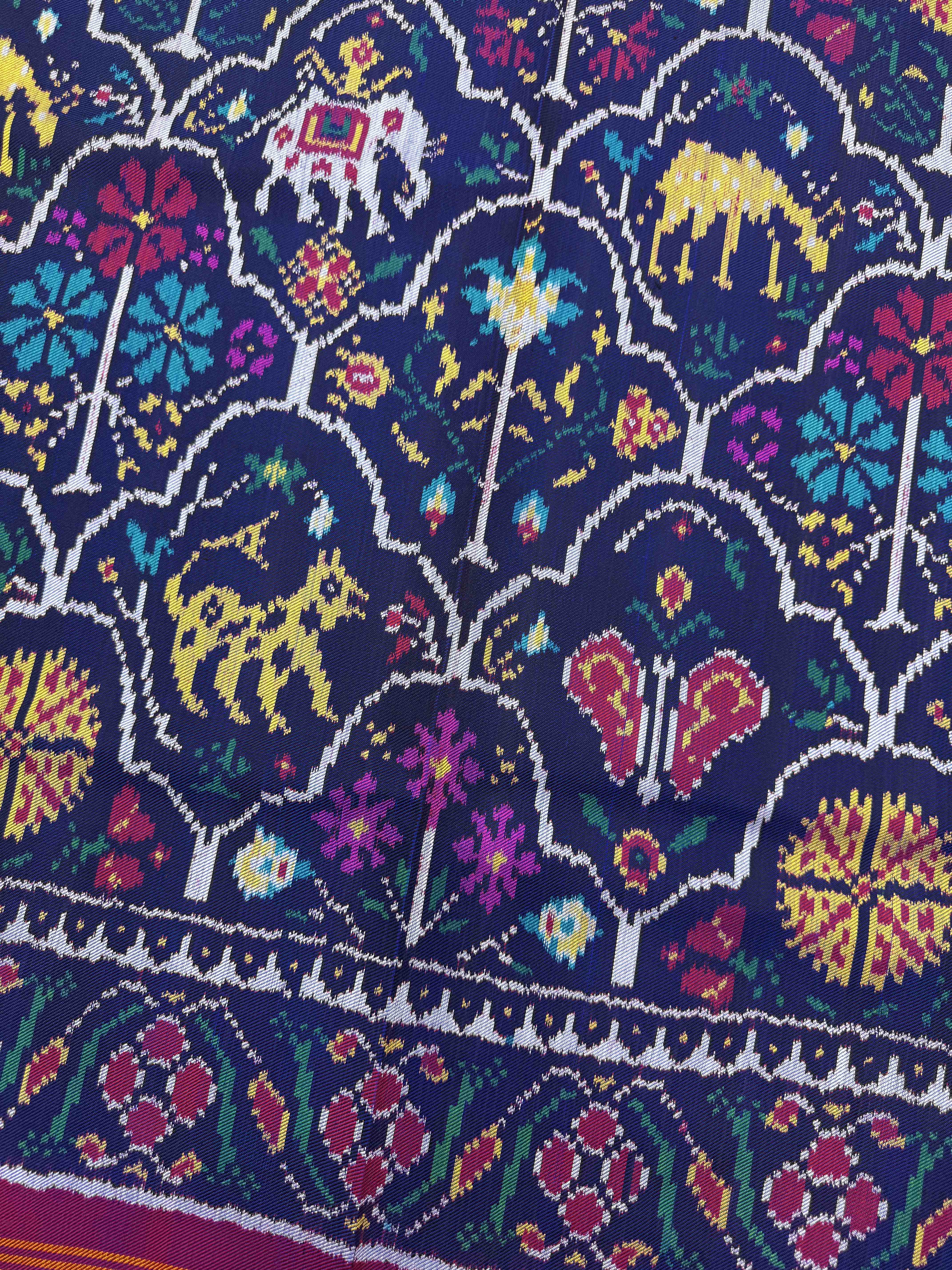 Purple & Blue Narikunj Twill Patola Saree