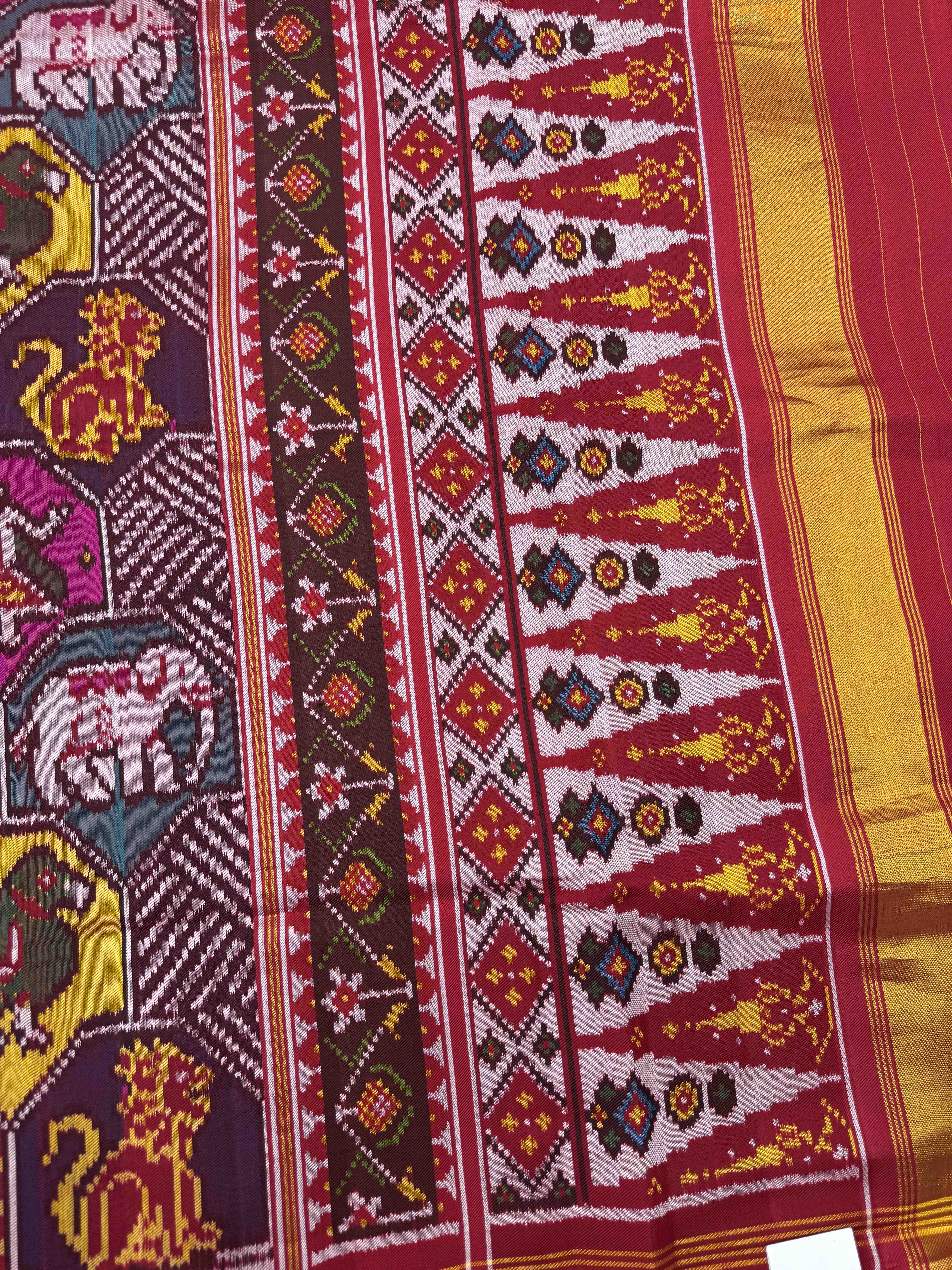 Multicolor Fancy With Figure Motifs Twill Patola Saree