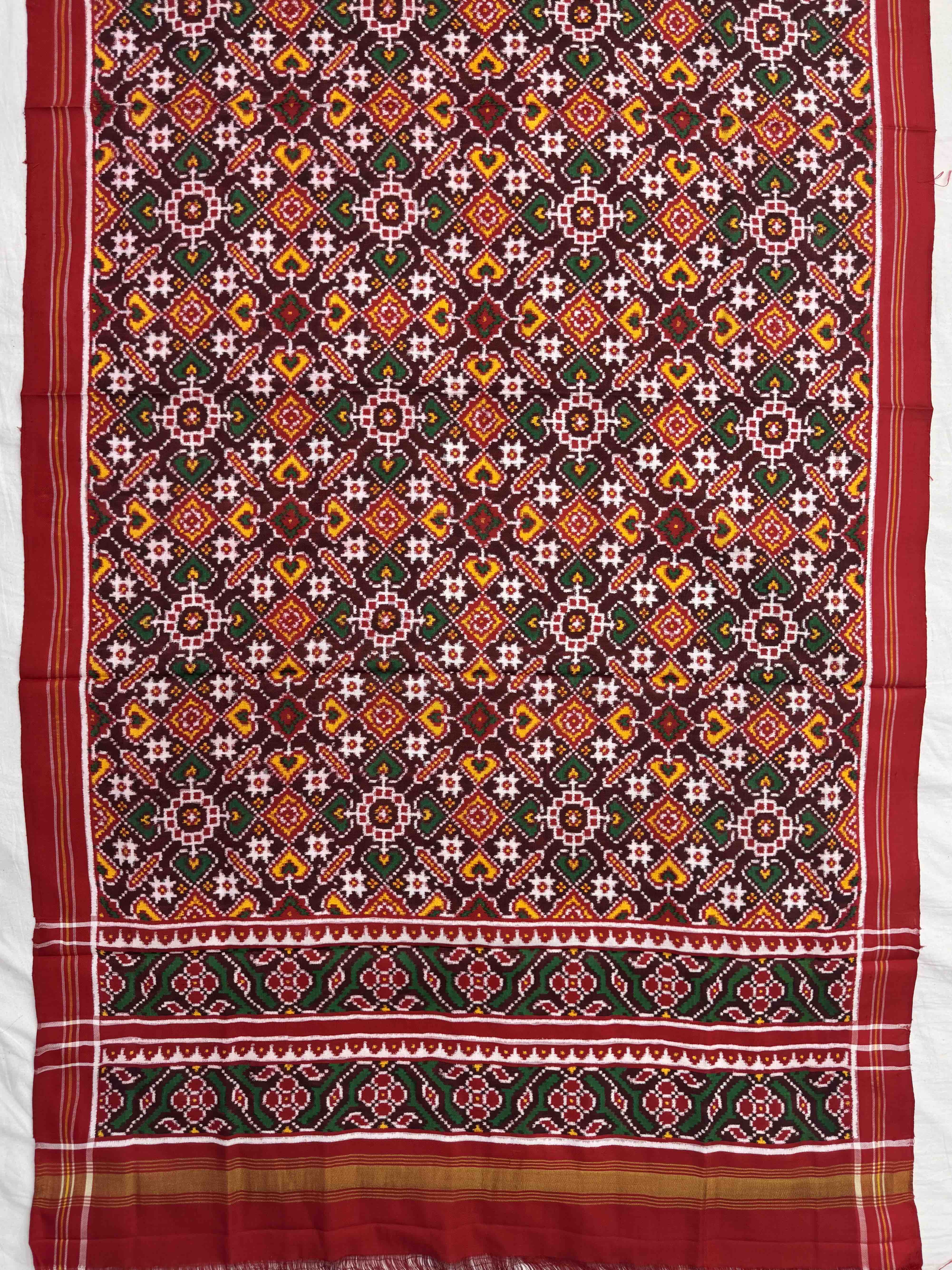 Red & Maroon Manekchowk Double Ikat Dupatta