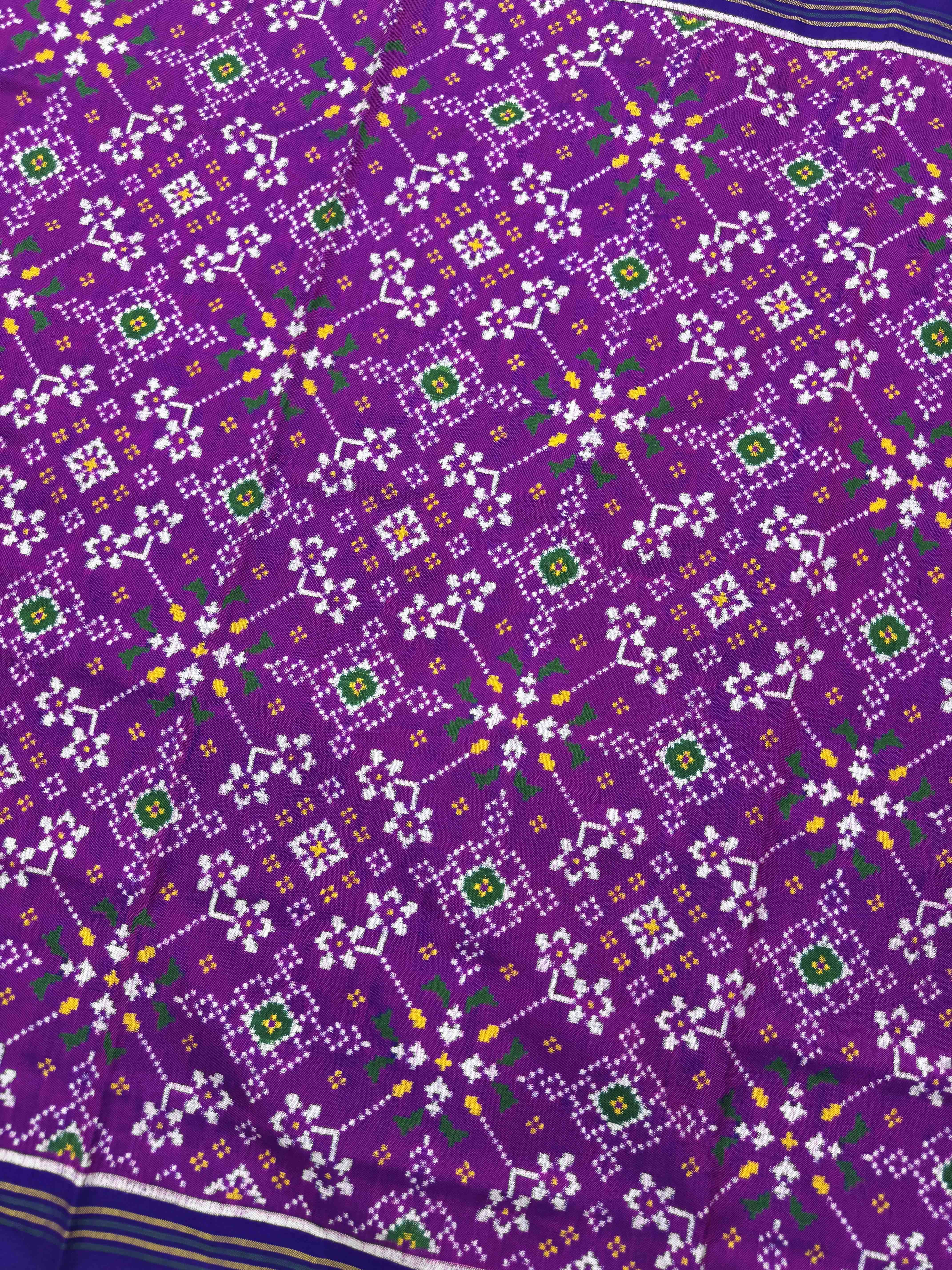 Blue & Magenta Navratan Double Ikat Dupatta