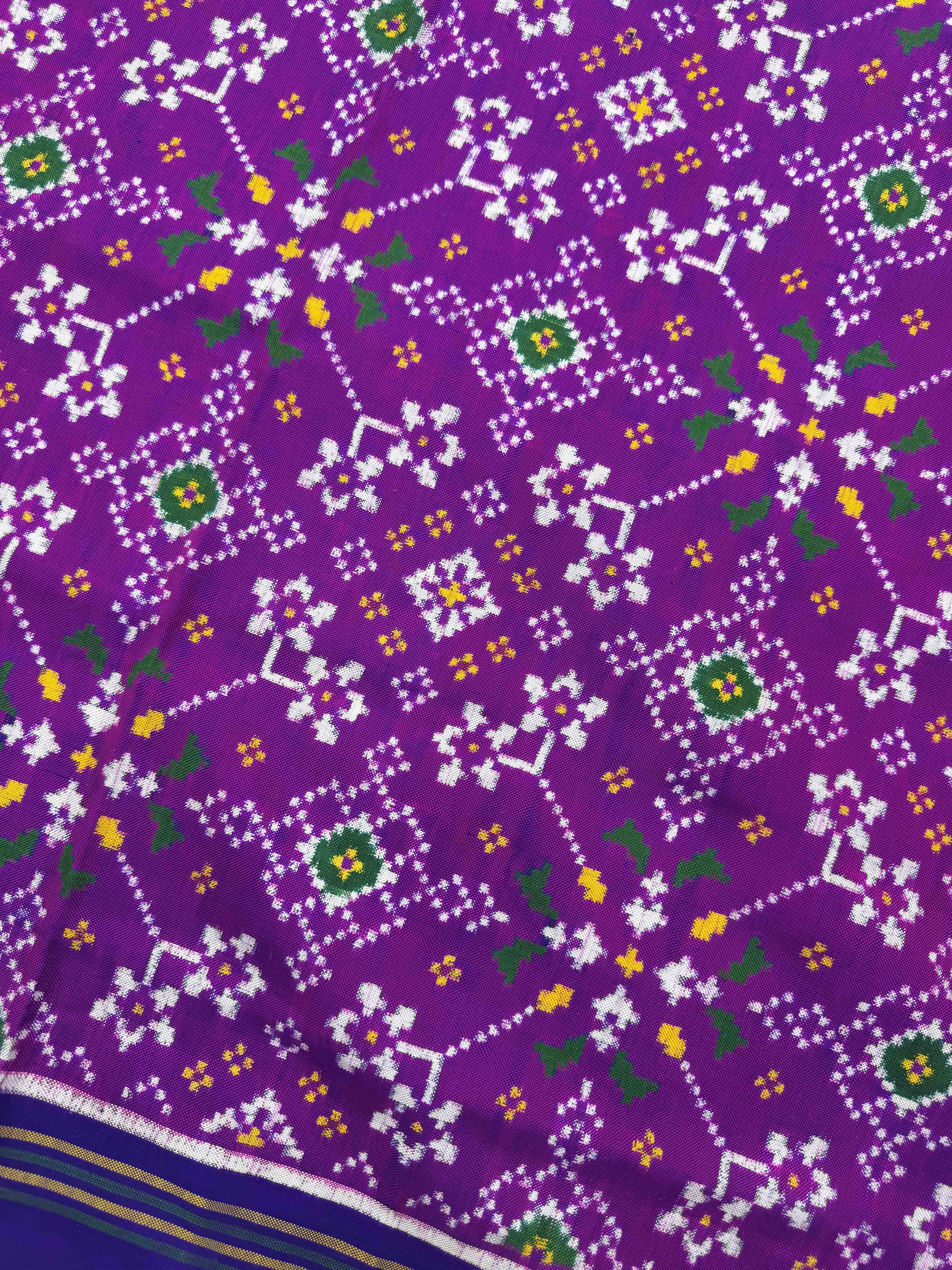 Blue & Magenta Navratan Double Ikat Dupatta