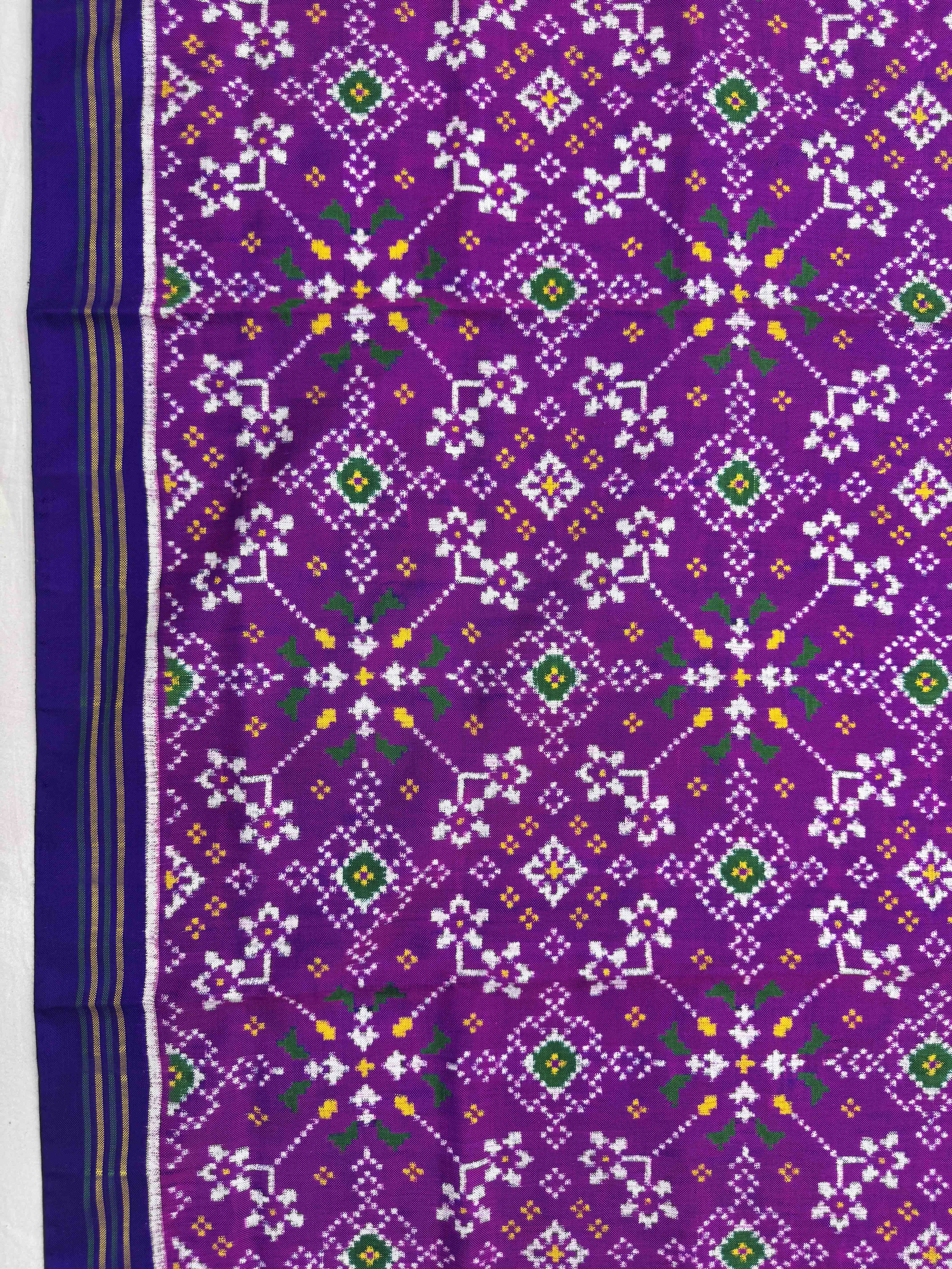 Blue & Magenta Navratan Double Ikat Dupatta
