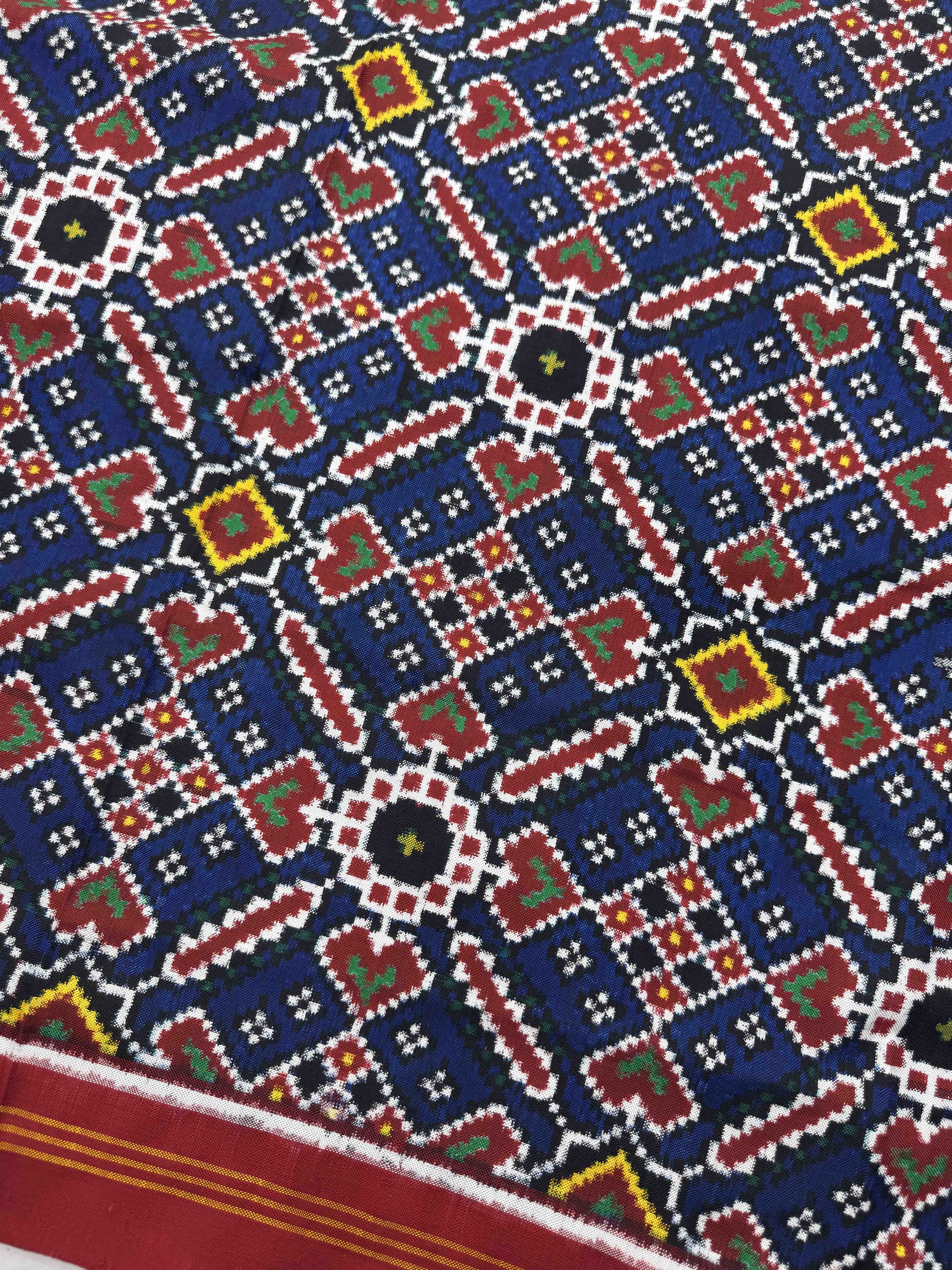 Red & Blue Manekchowk Double Ikat Dupatta