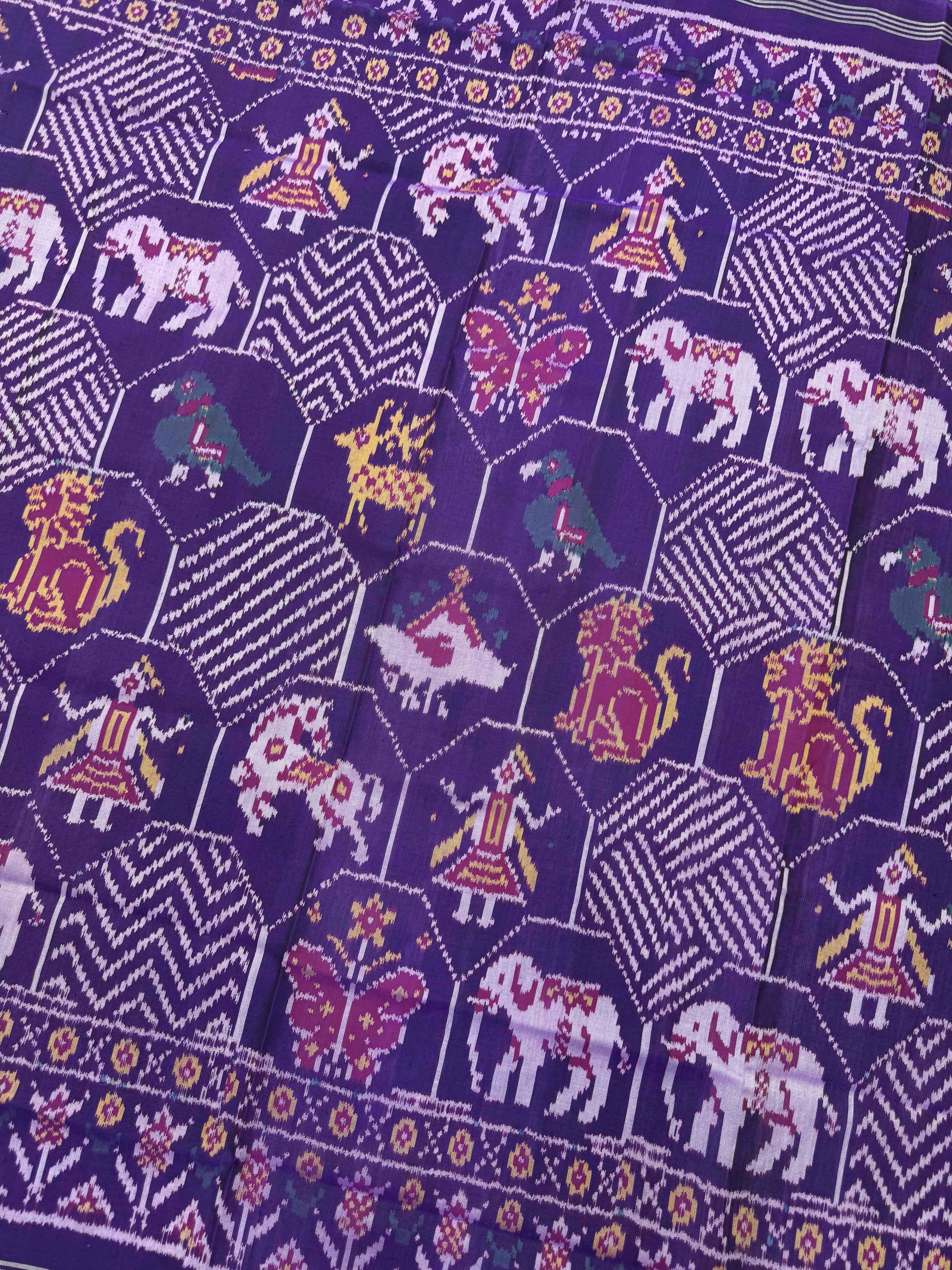 Purple Narikunj Fancy Semi Doulbe Ikat Patola Dupatta