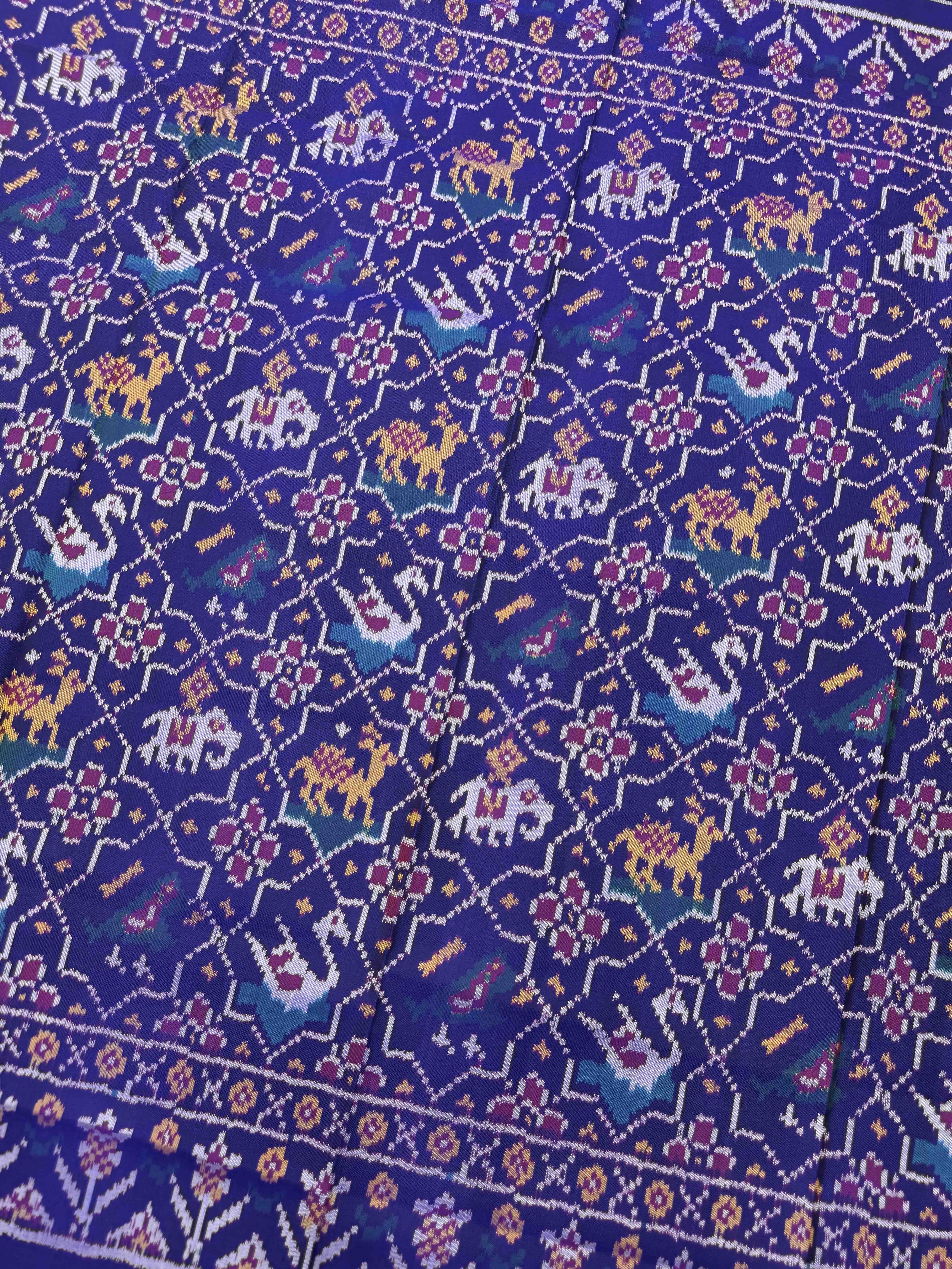 Blue Star Narikunj Semi Double Ikat Patola Dupatta