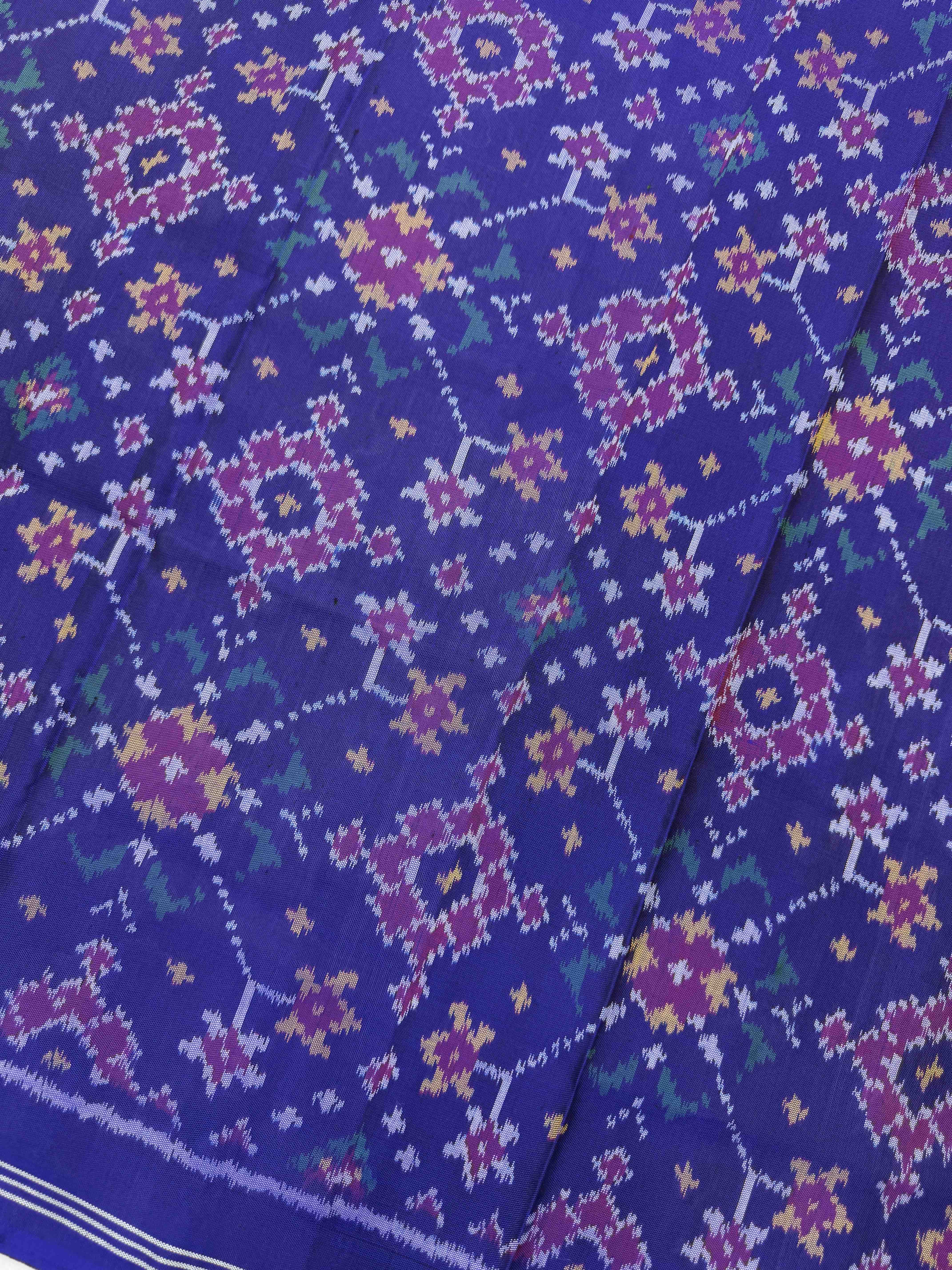 Blue Navratan Semi Double Ikat Patola Dupatta