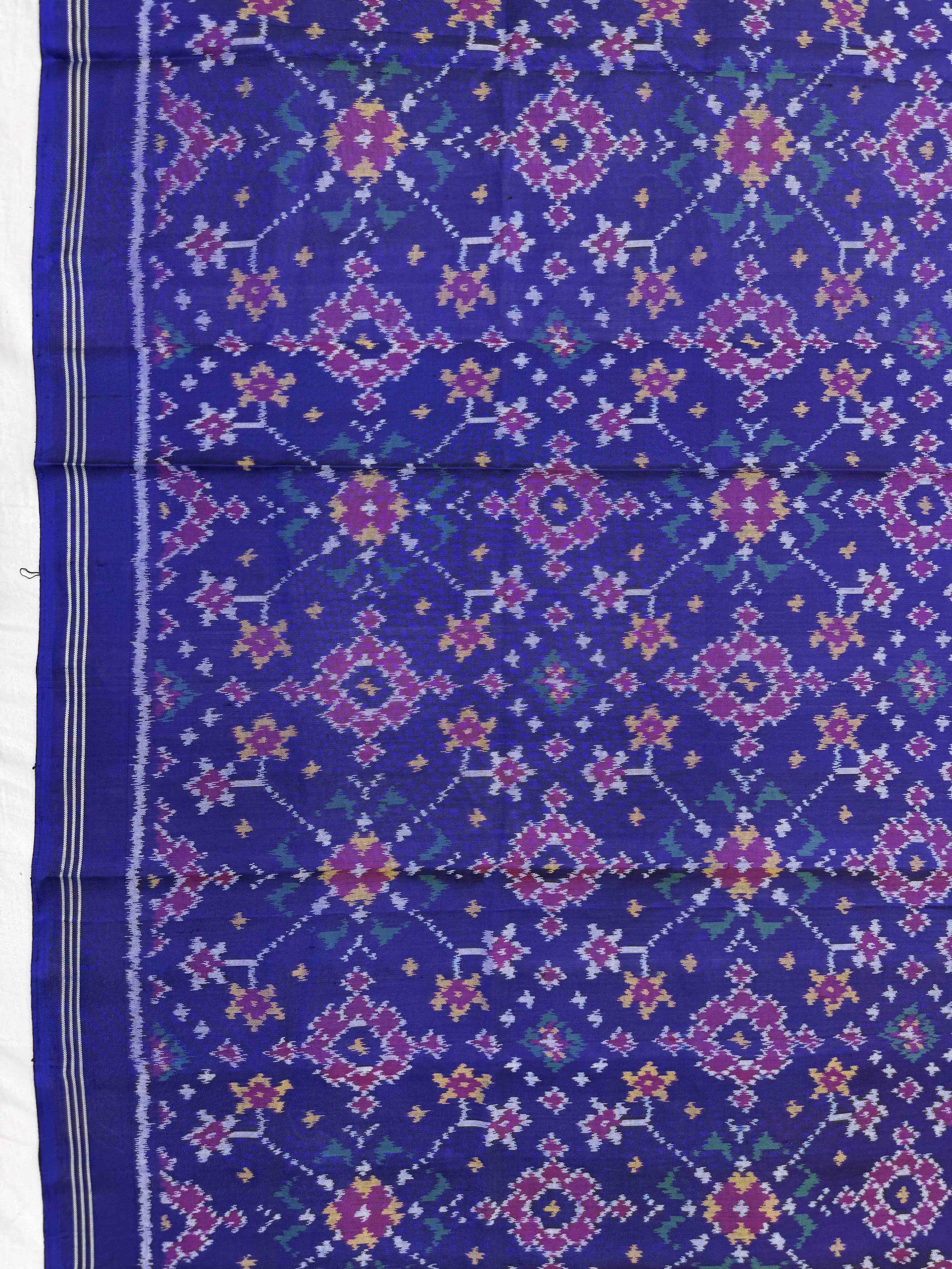 Blue Navratan Semi Double Ikat Patola Dupatta