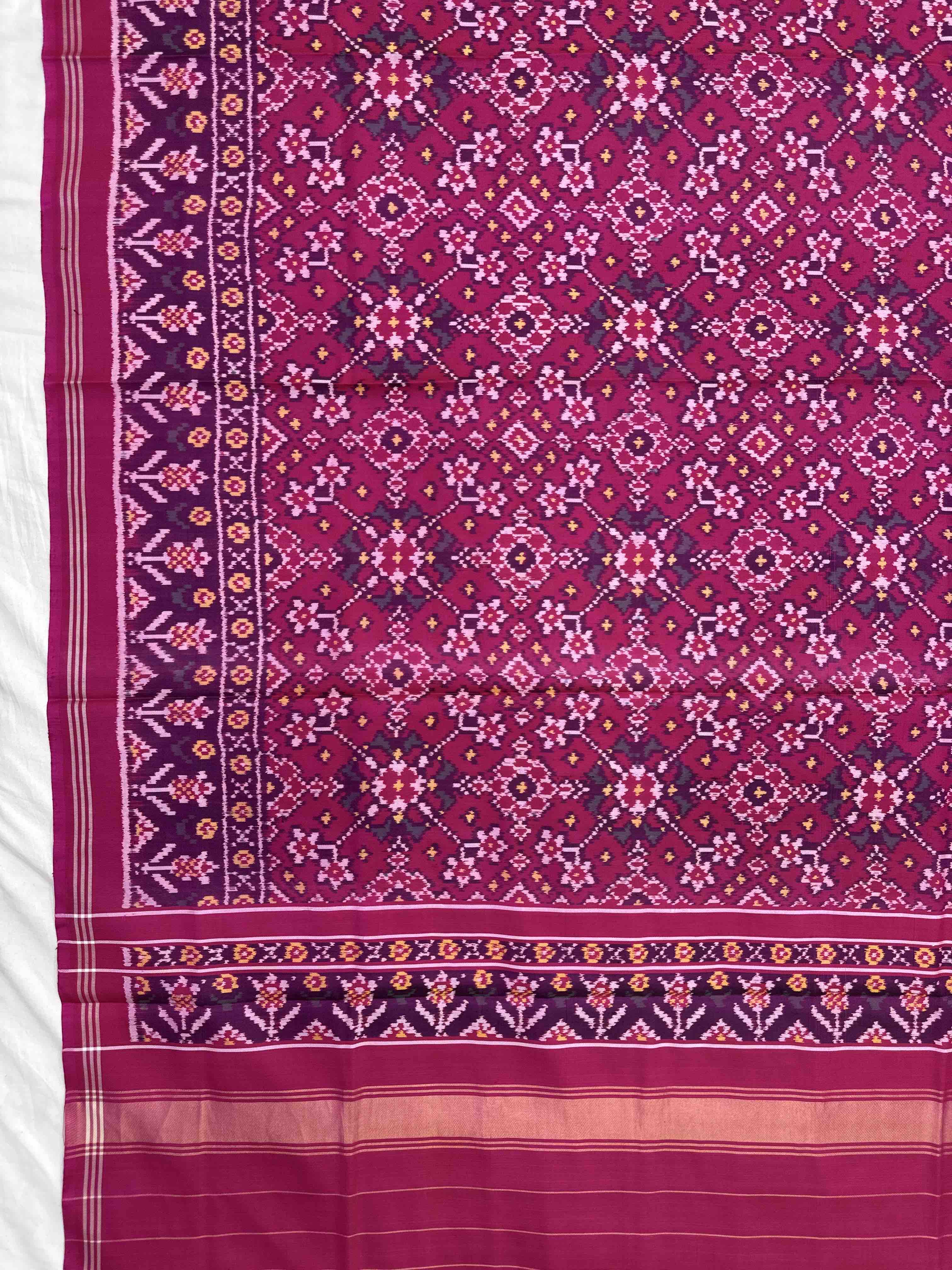 Pink Navratan Semi Double Ikat Patola Dupatta