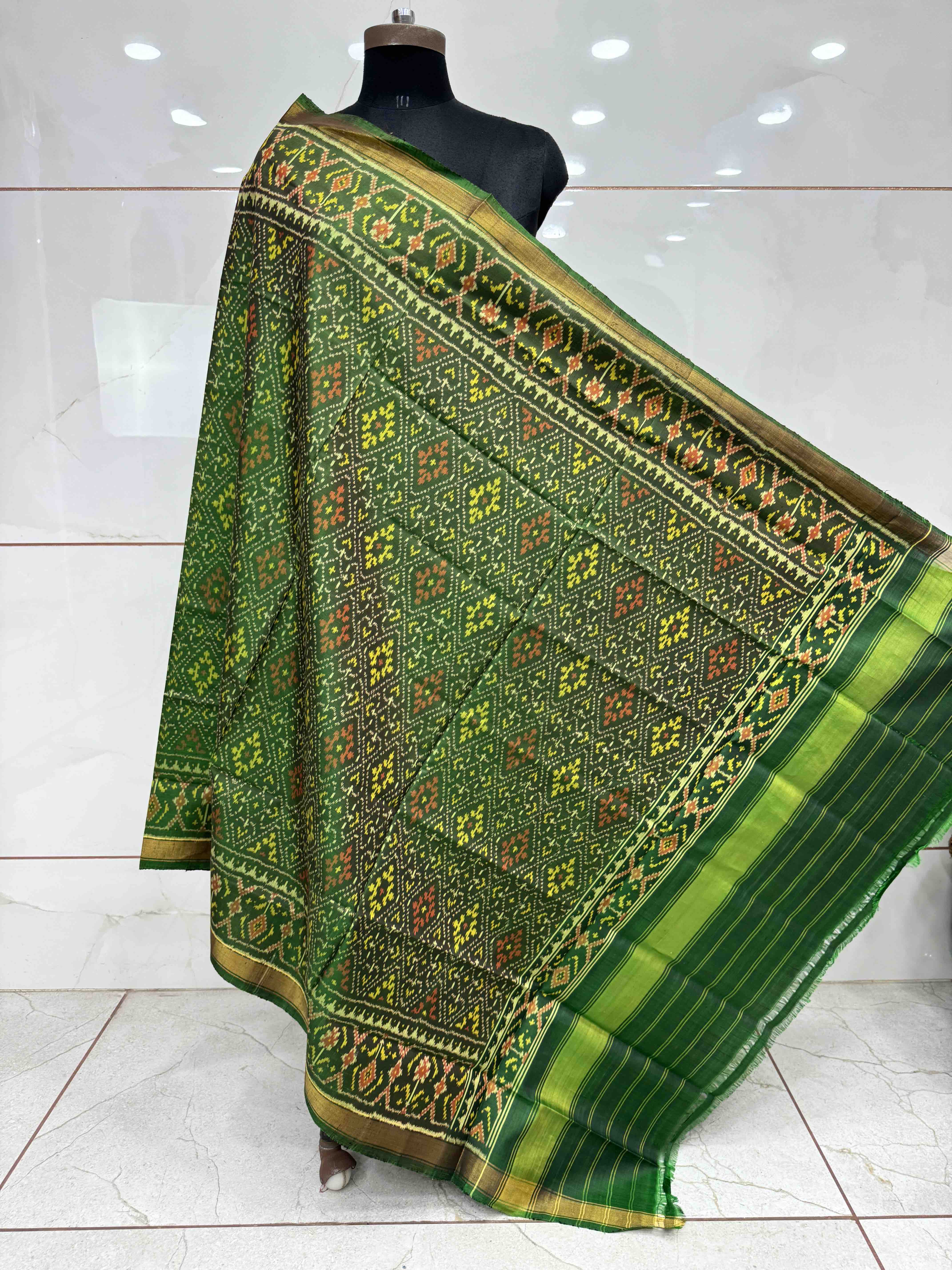 Green Panchanda Patola Dupatta