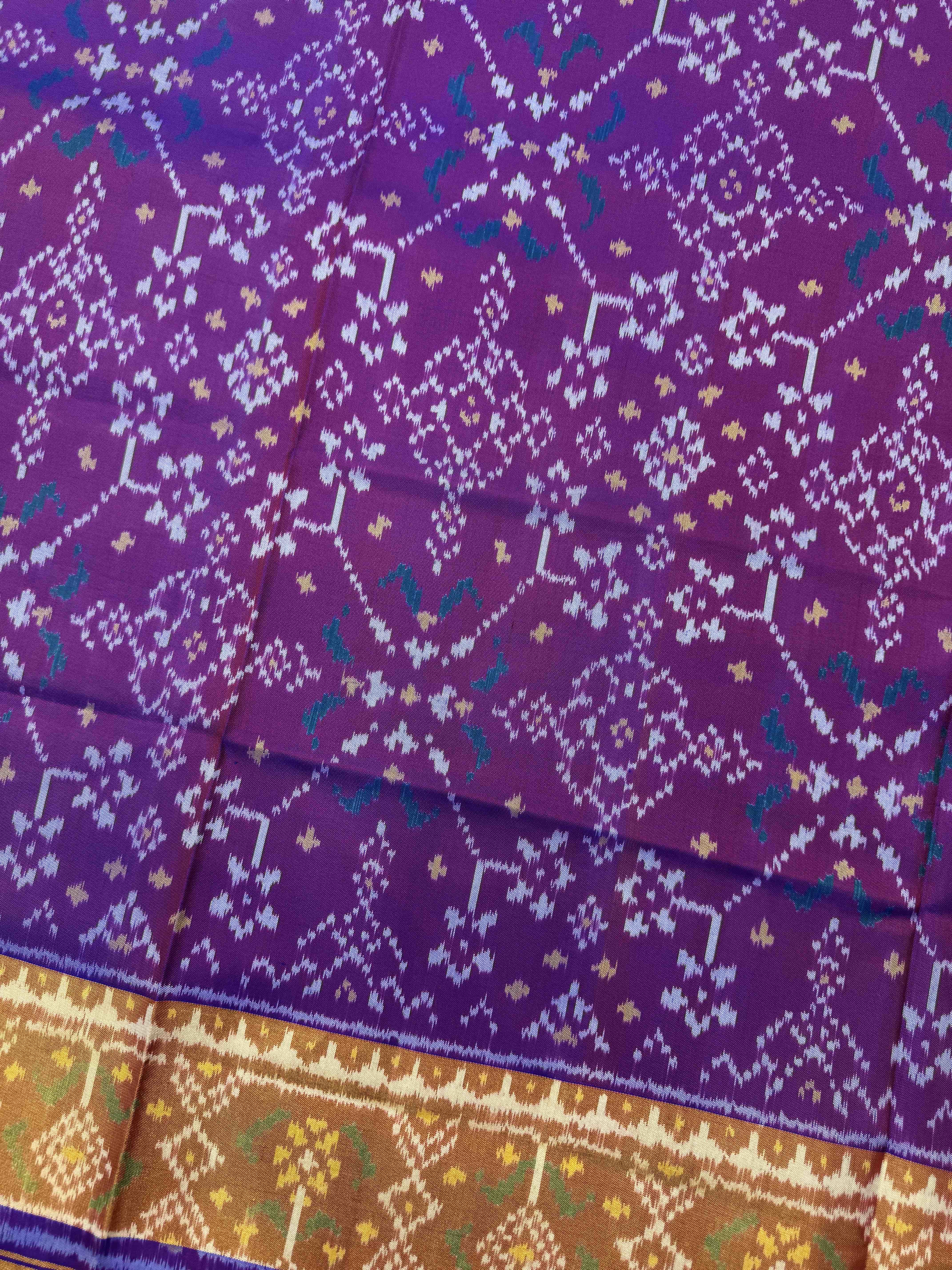 Purple Blue Shaded Navratan Patola Dupatta