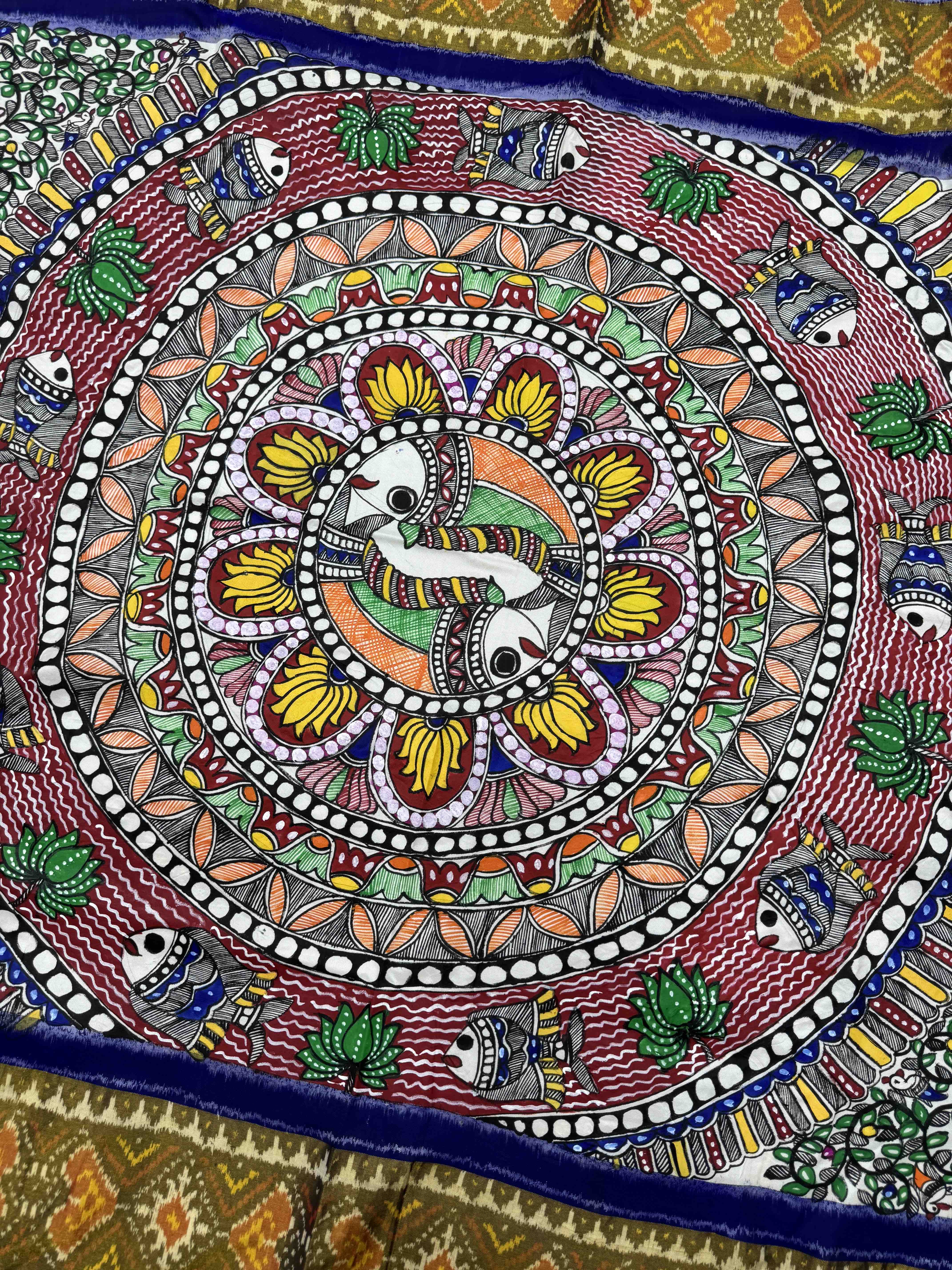 Blue with Madhubani Painting Patola Dupatta