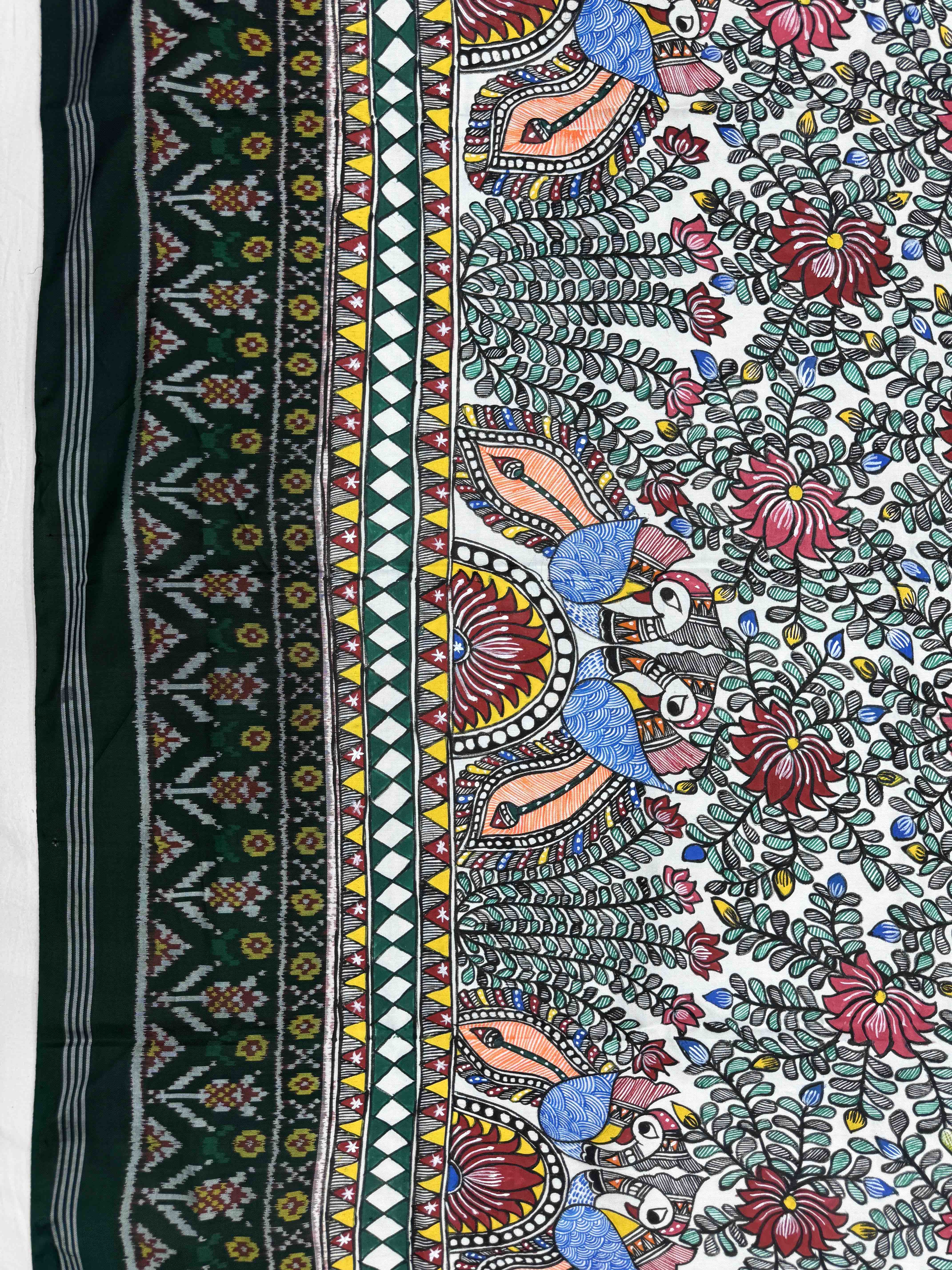 Dark Green with Madhubani Painting Patola Dupatta