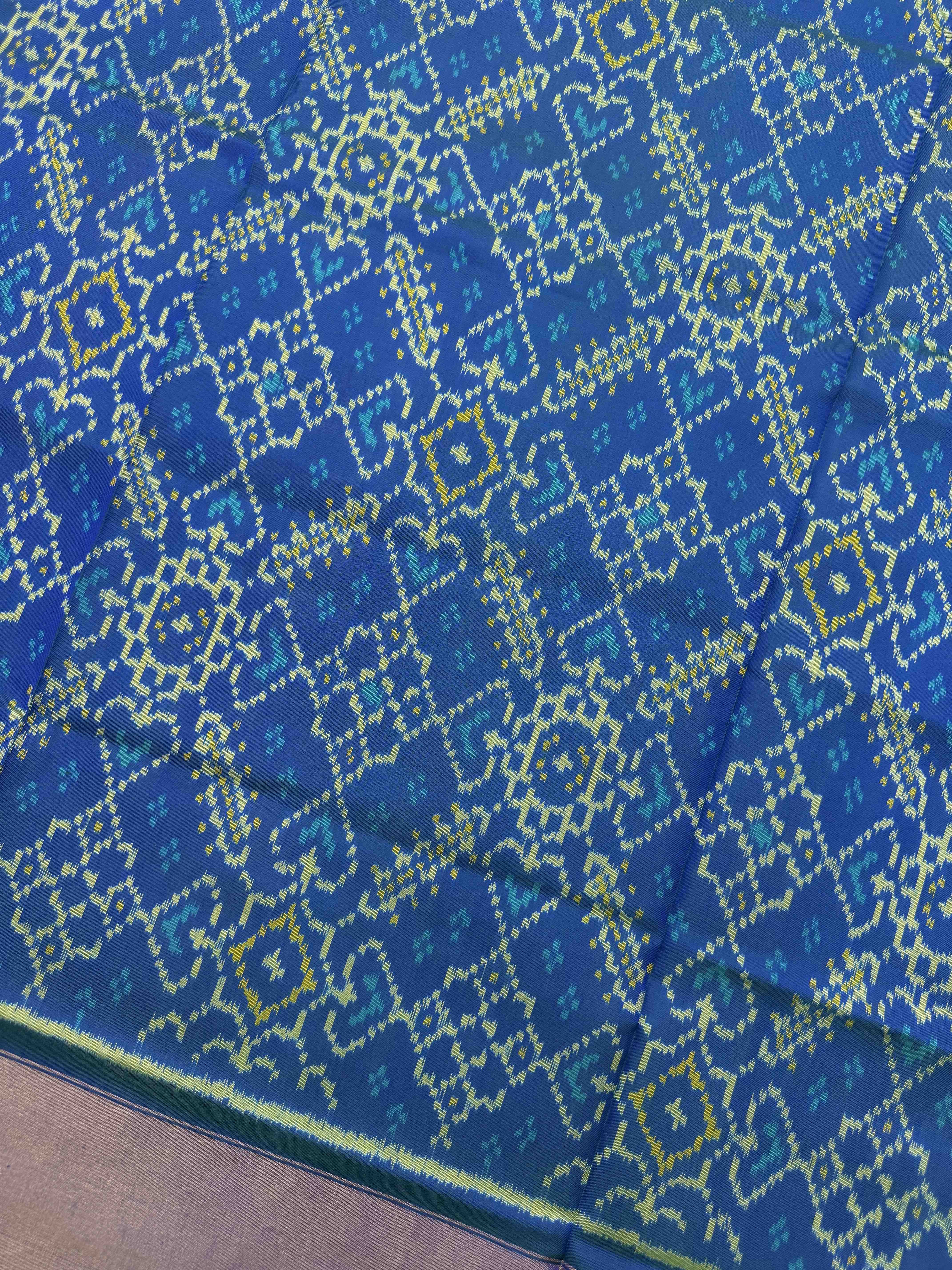Blue & Sky with Manekchowk Scut Border Patola Lehenga Choli