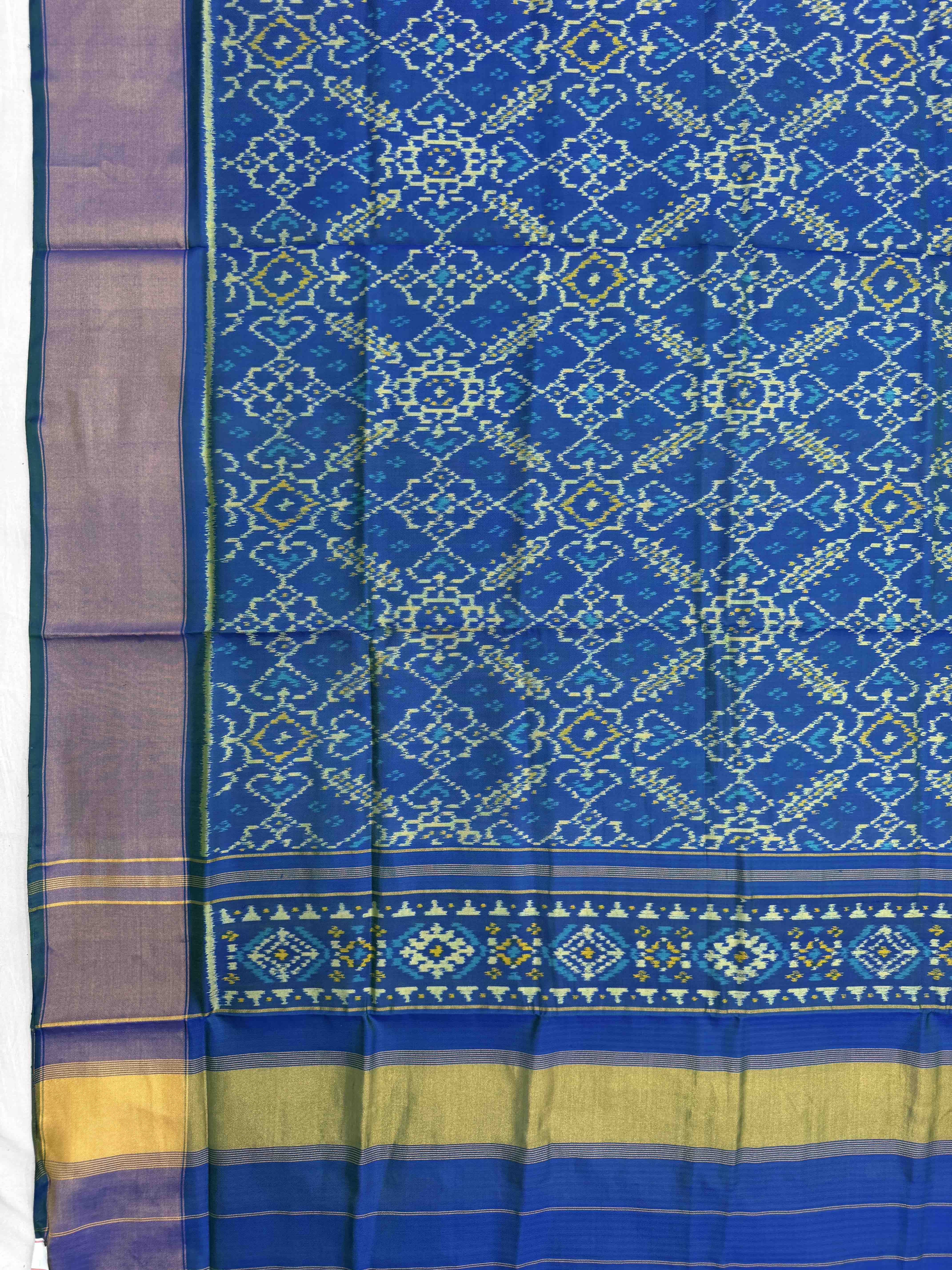 Blue & Sky with Manekchowk Scut Border Patola Lehenga Choli