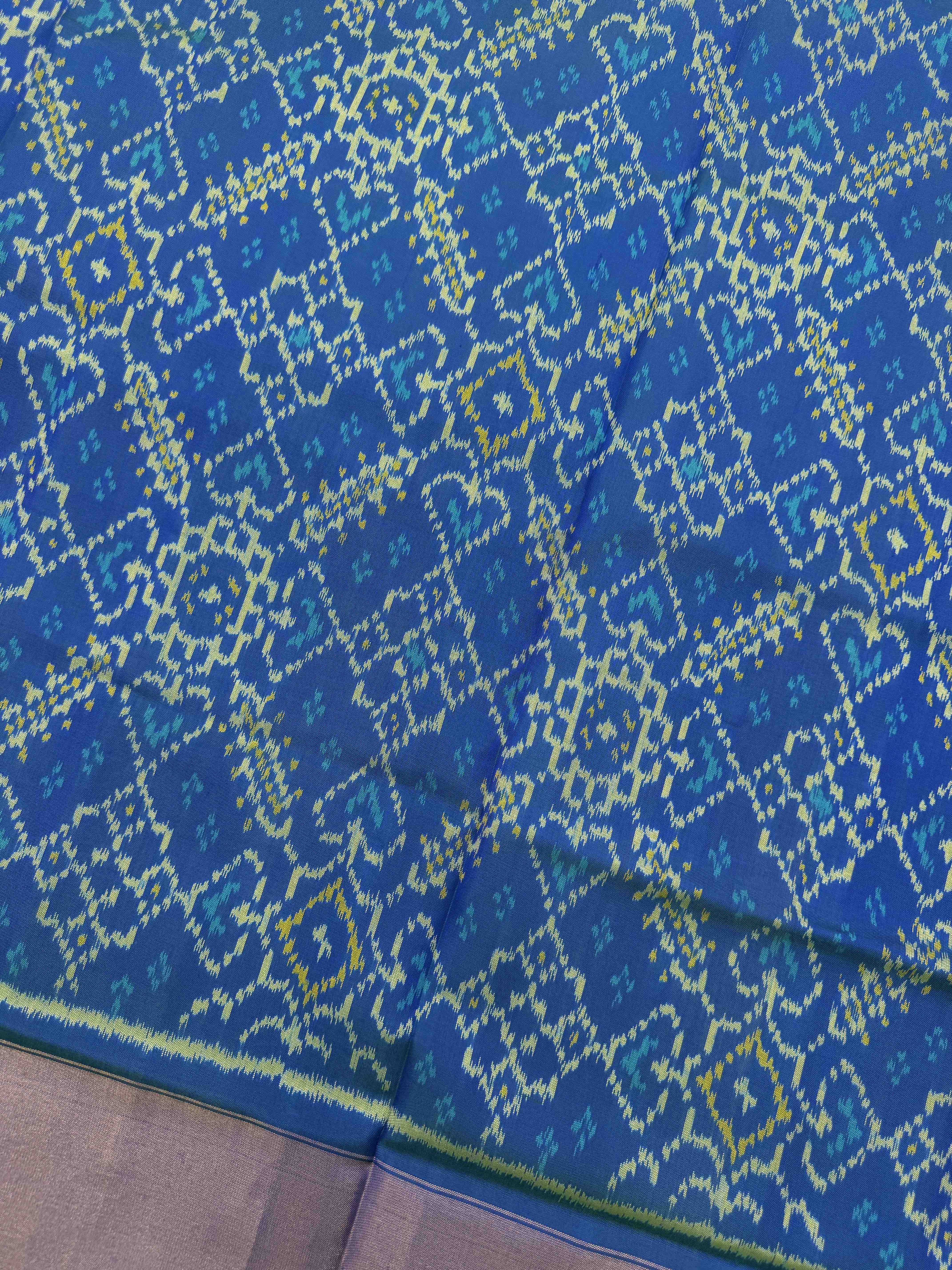 Blue & Sky with Manekchowk Scut Border Patola Lehenga Choli