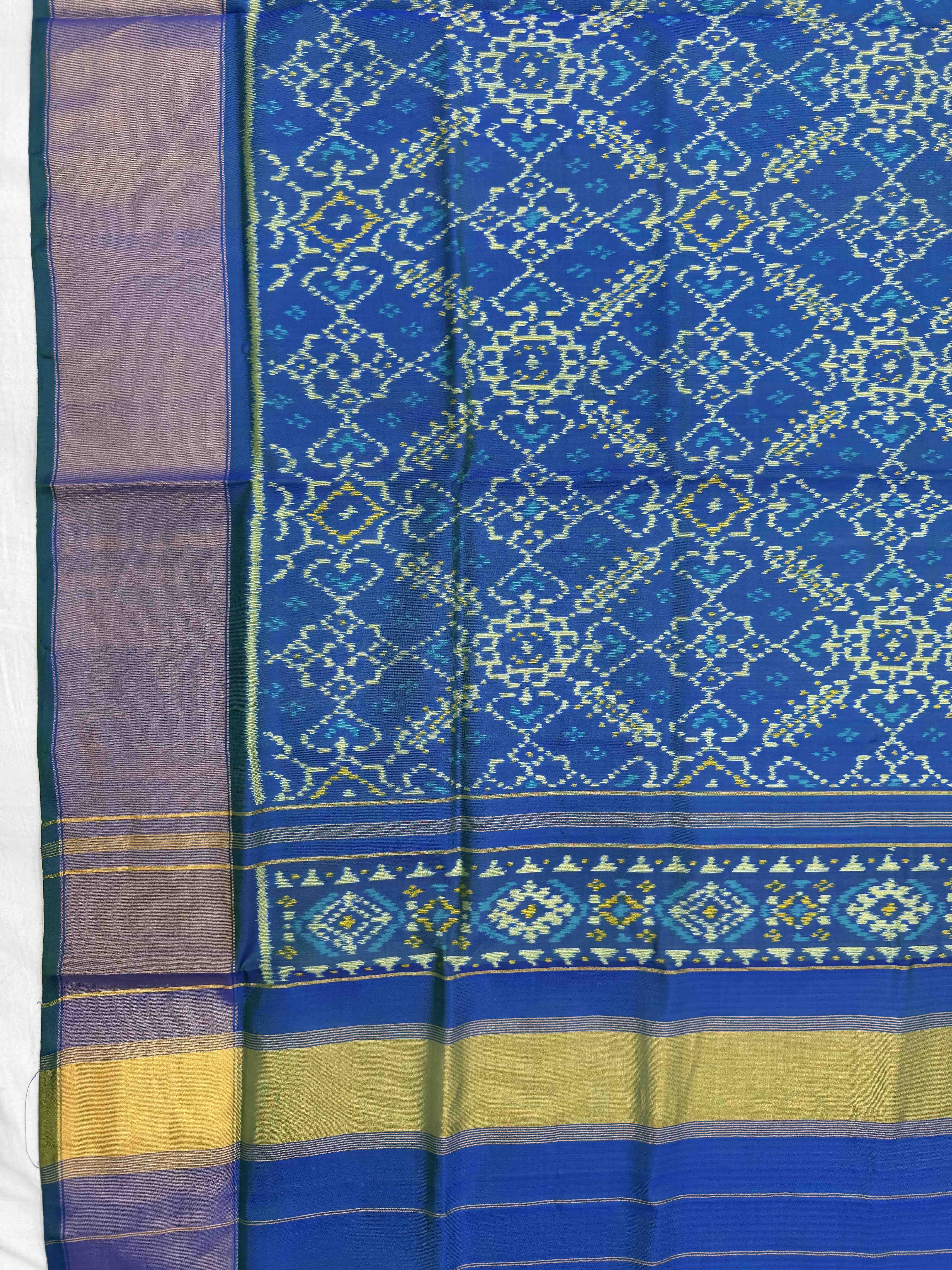 Blue & Sky with Manekchowk Scut Border Patola Lehenga Choli
