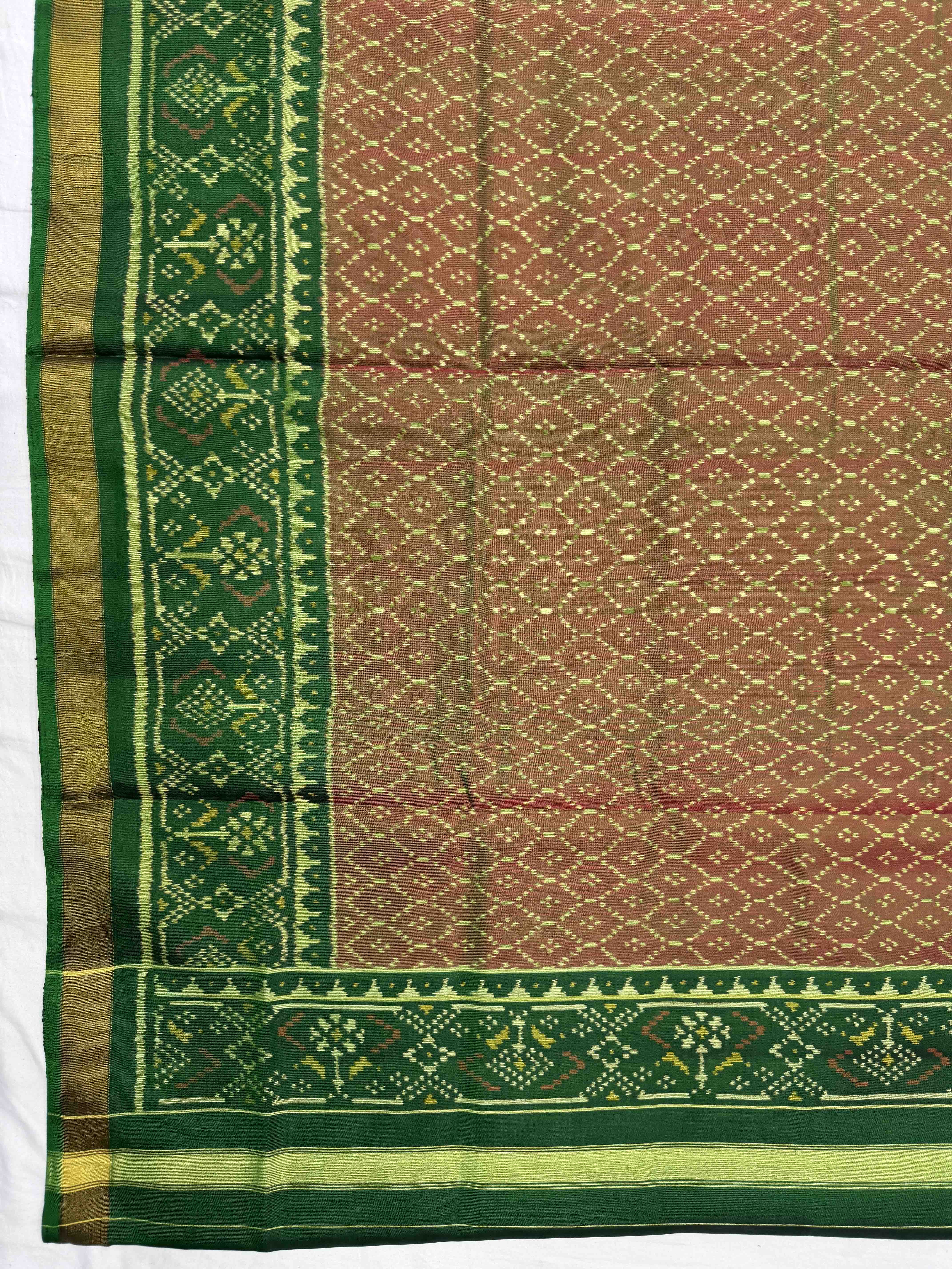 Green & Rust Narikunj with Booty Patola Dress