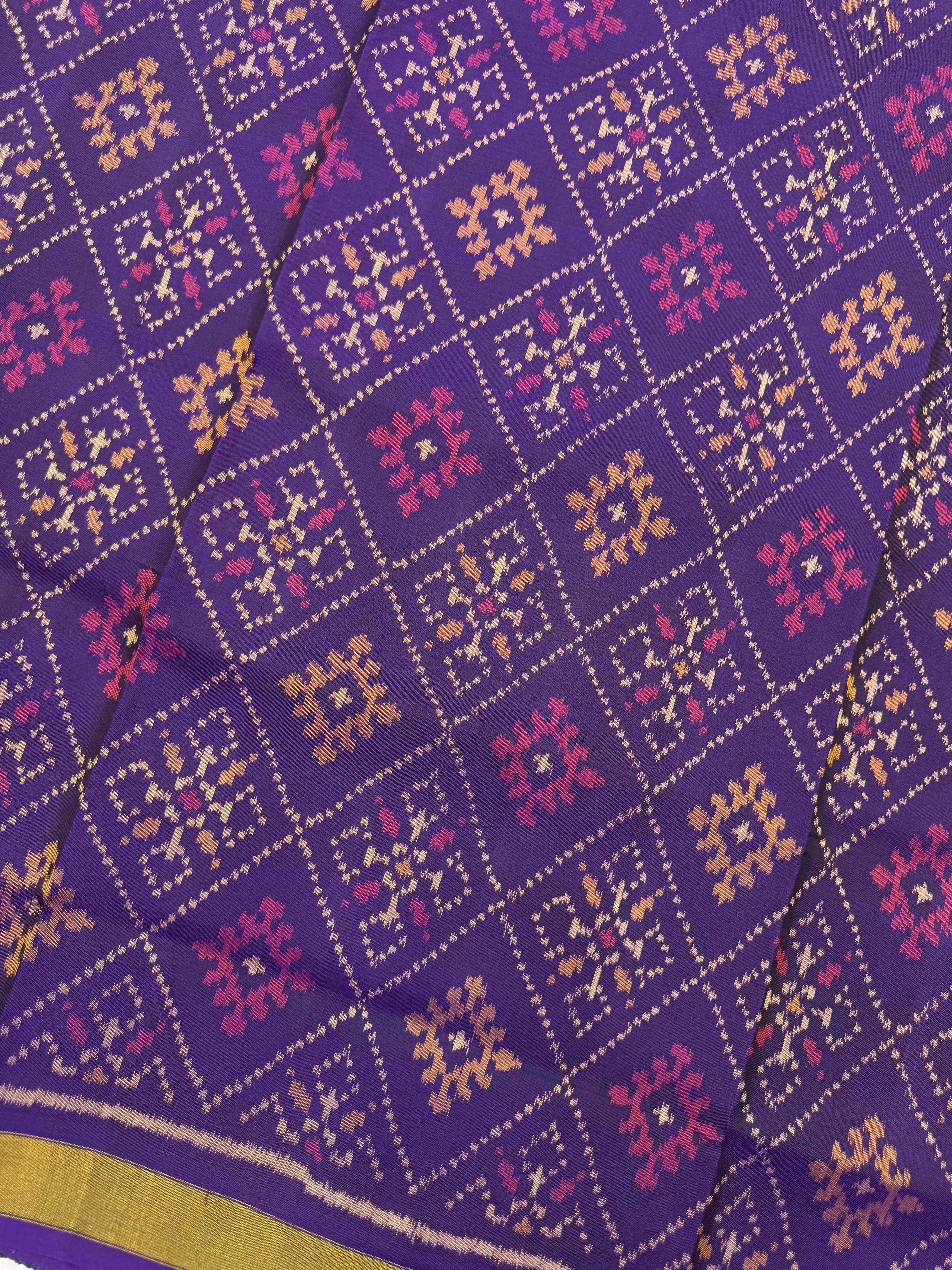 Purple & Pink Panchanda with Bandhani Design Patola Dress