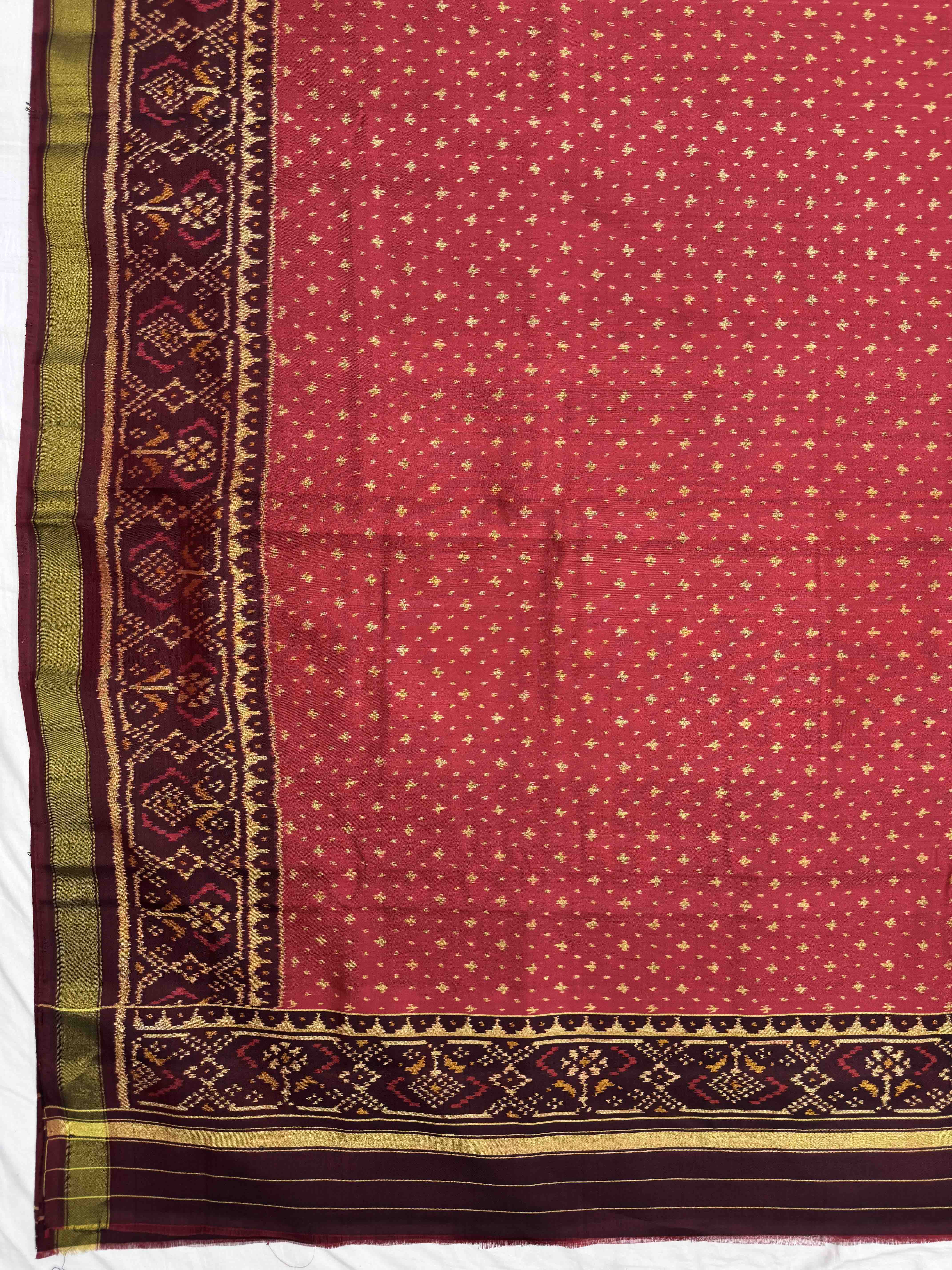 Maroon & Red Panchanda with Doted Patola Dress