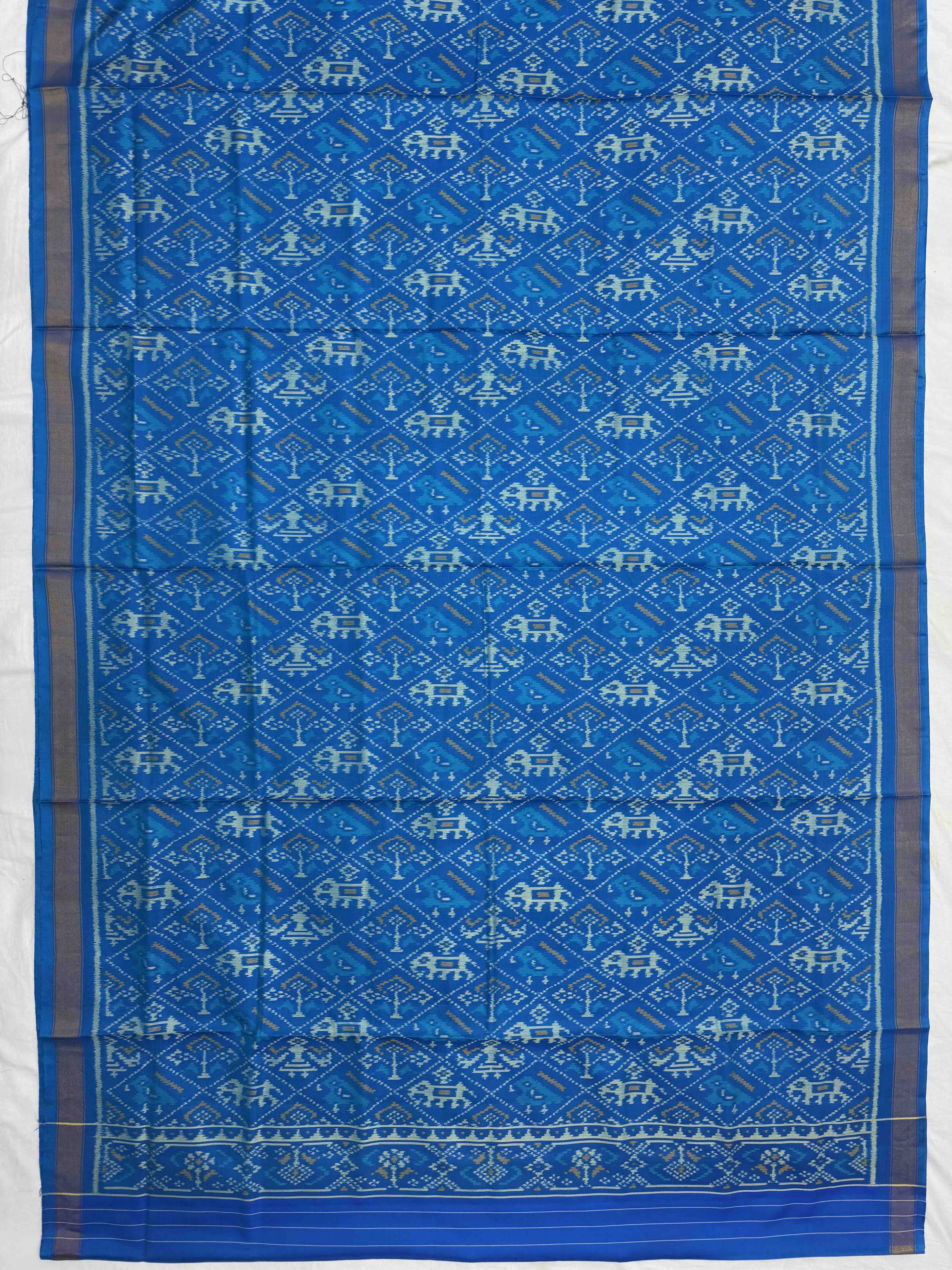 Sky Blue Narikunj with Zig zag Linging Patola Dress