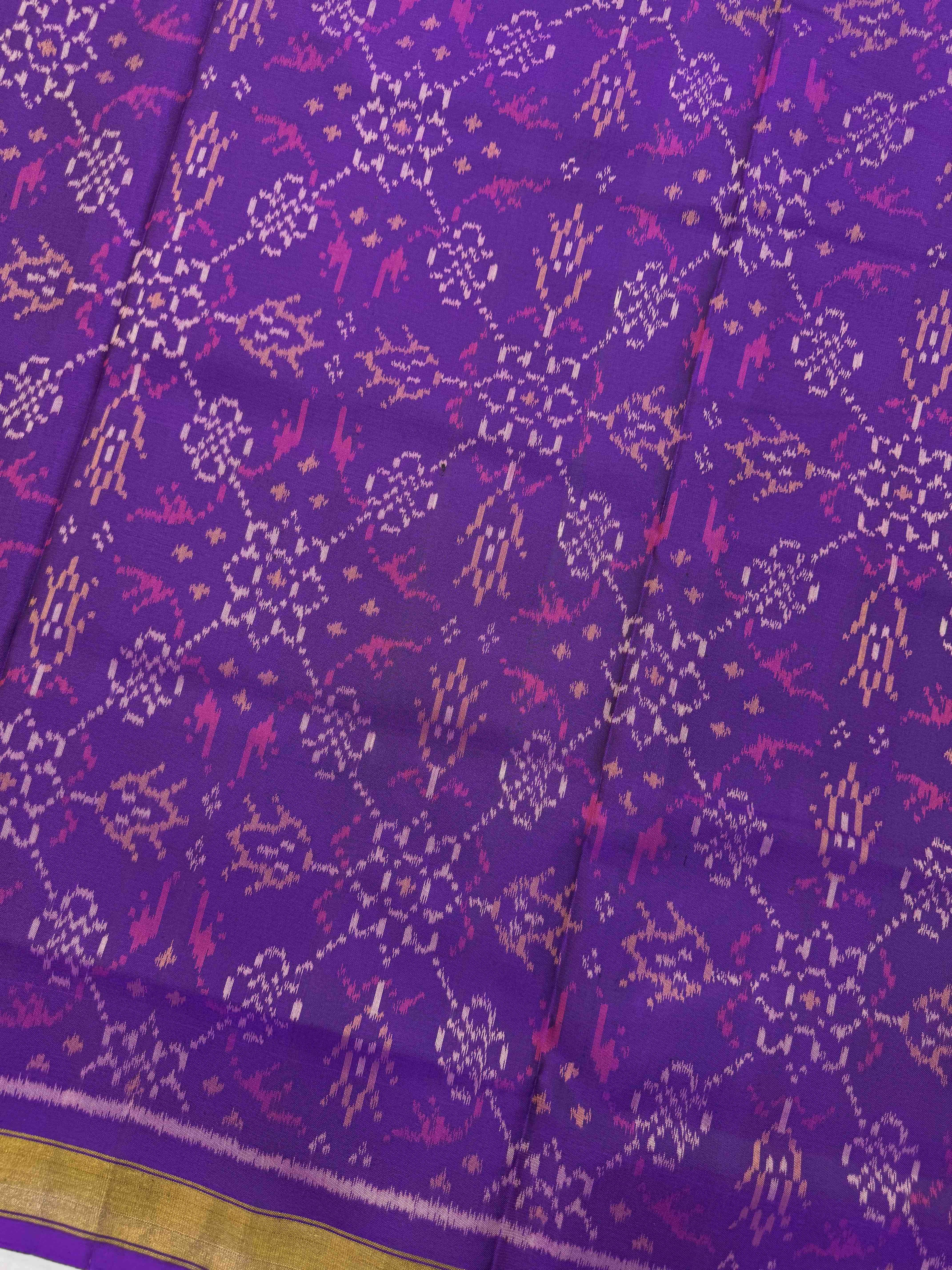 Purple & Pink Chhabdi with Fancy Circle Design Patola Dress