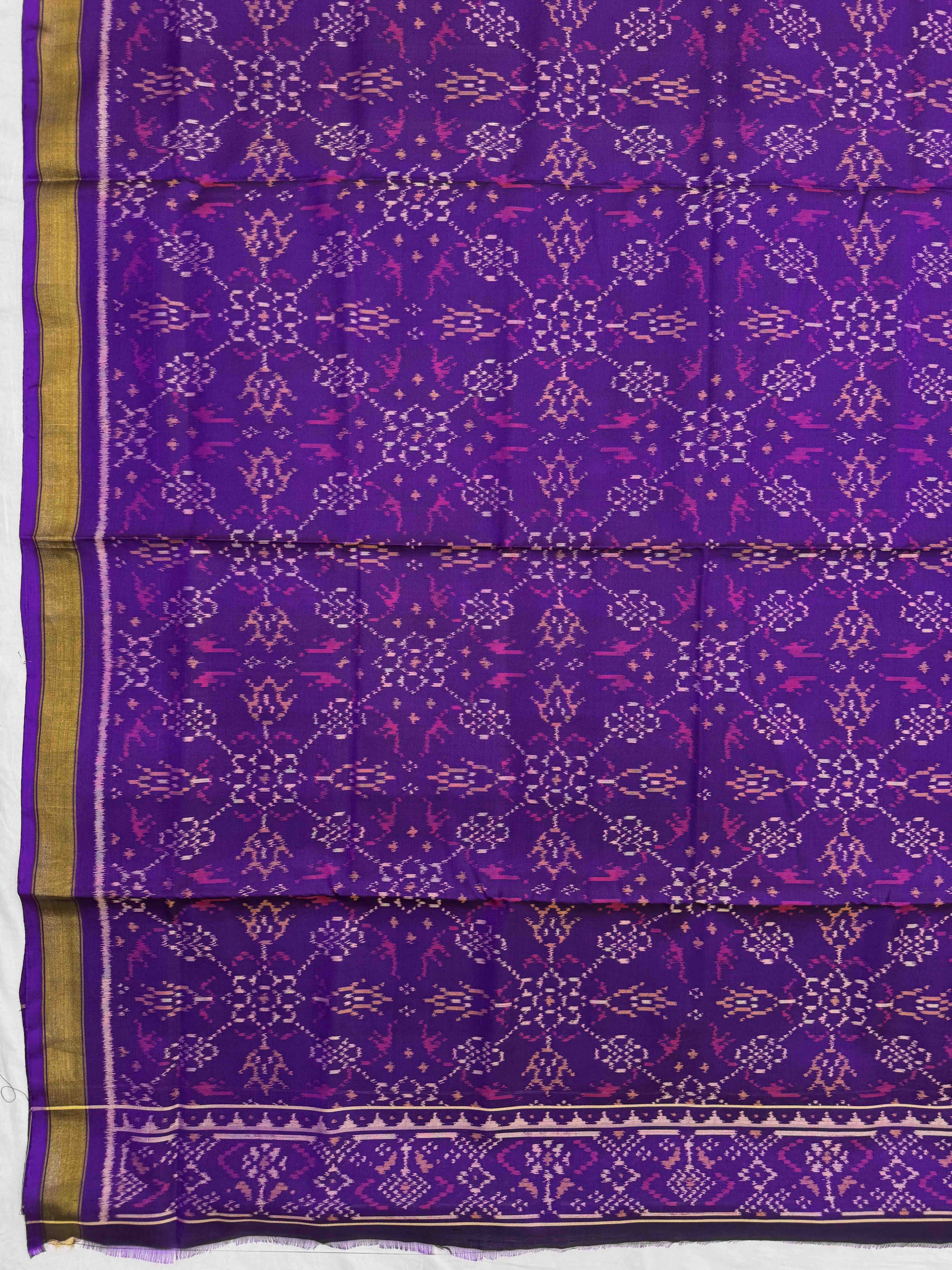 Purple & Pink Chhabdi with Fancy Circle Design Patola Dress