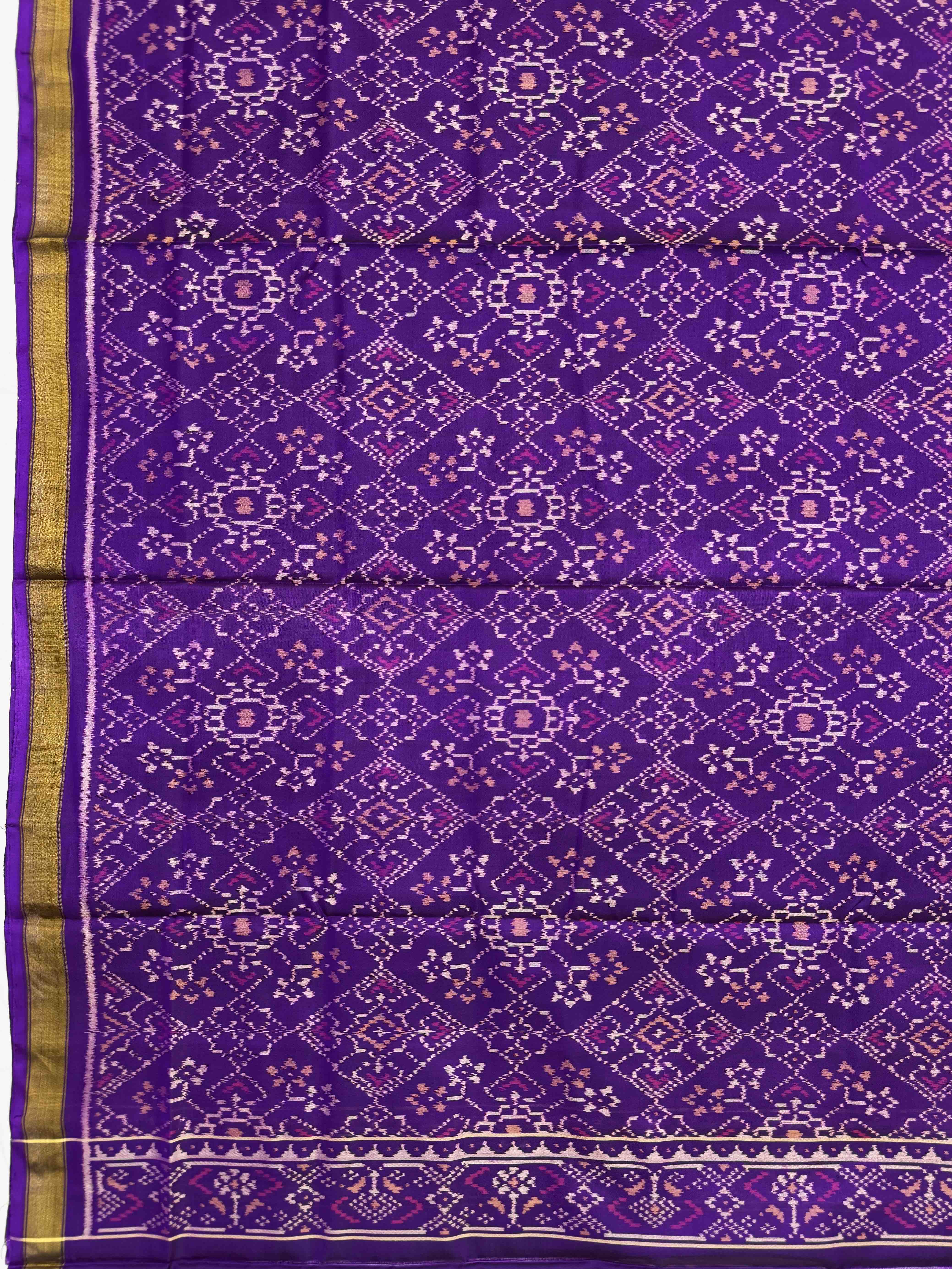 Purple & Pink Navratan Panchanda with Fancy Circle Design Patola Dress