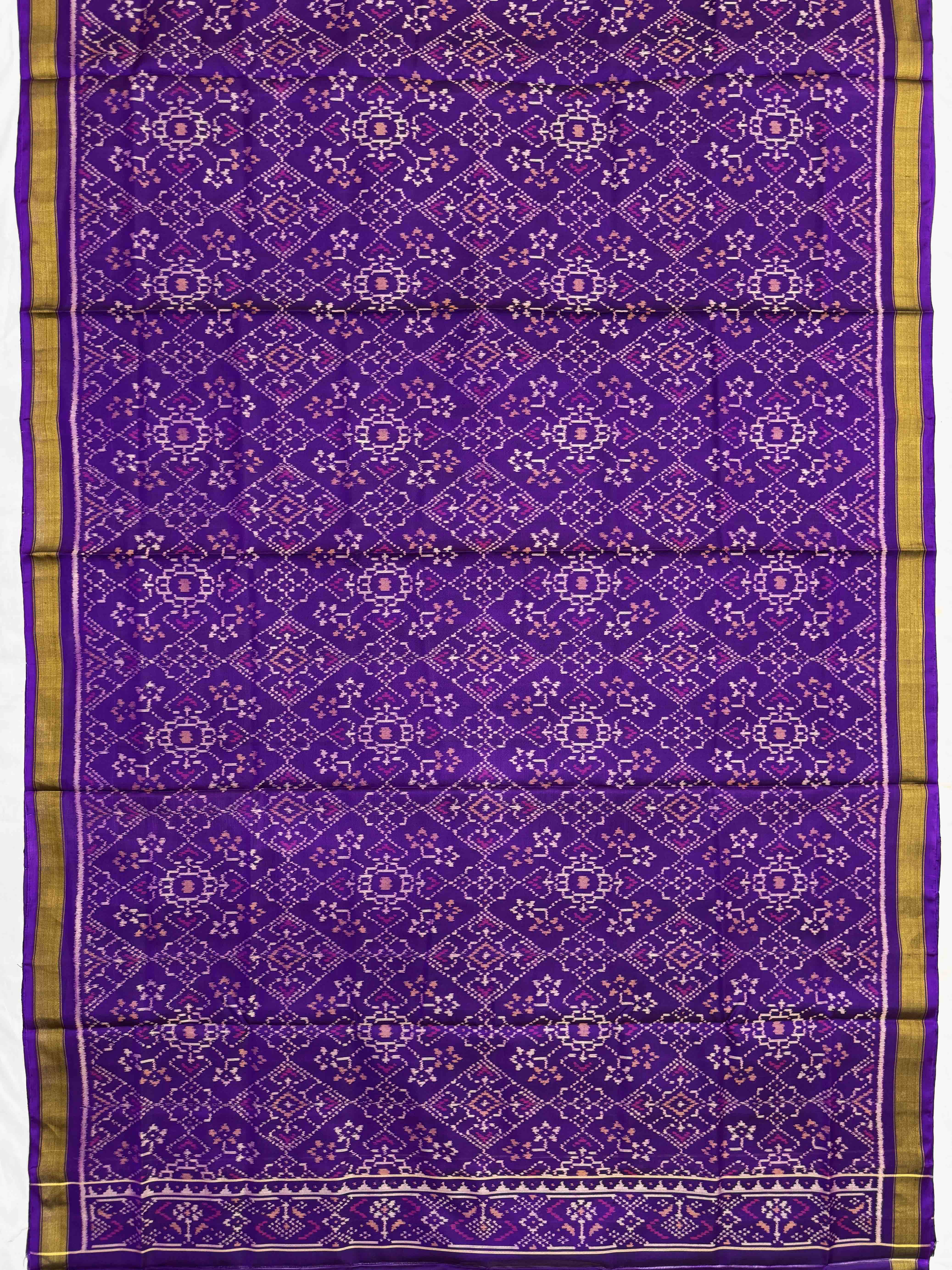 Purple & Pink Navratan Panchanda with Fancy Circle Design Patola Dress