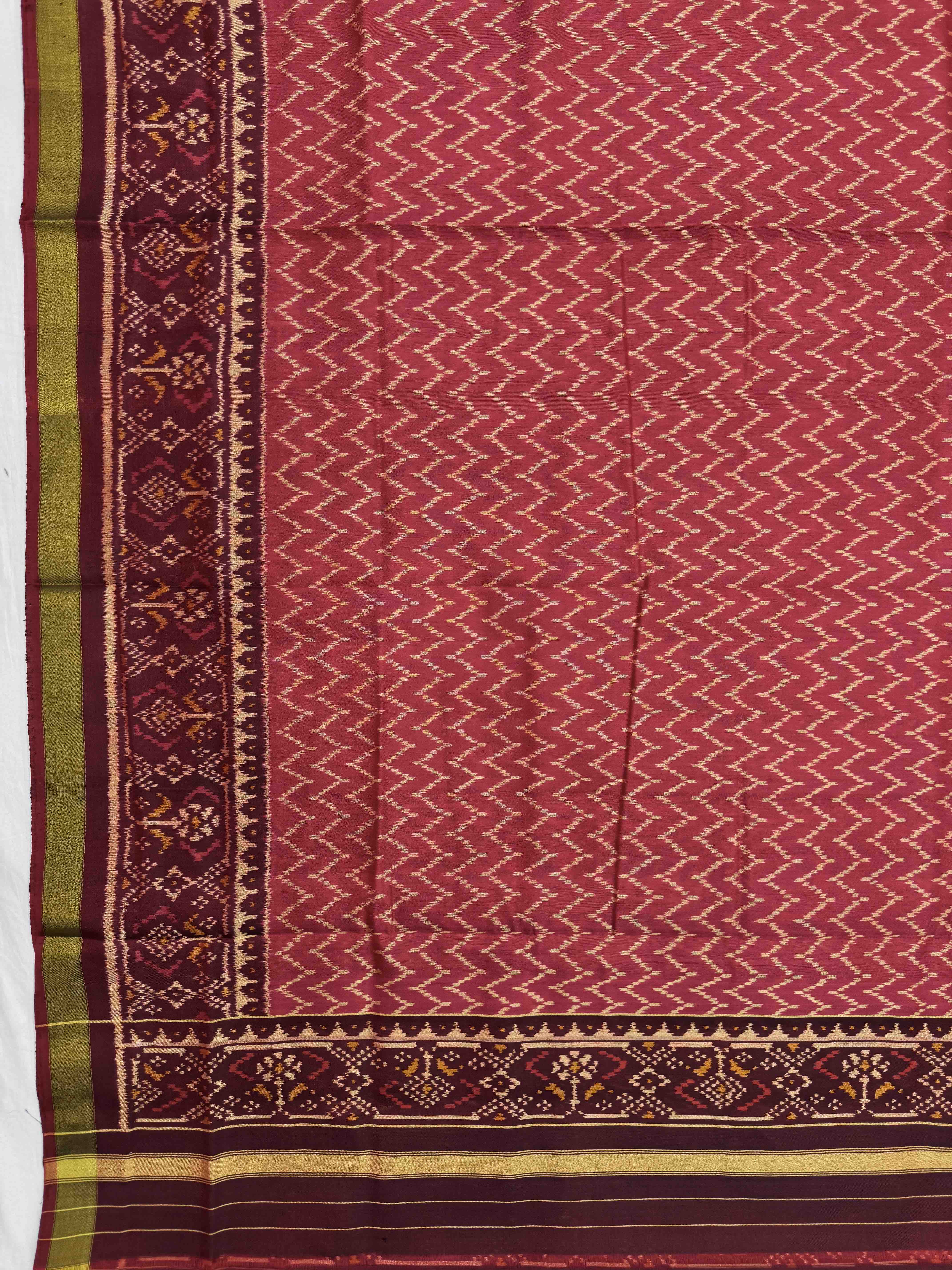 Maroon & Red Narikunj with Zig zag Linging Patola Dress