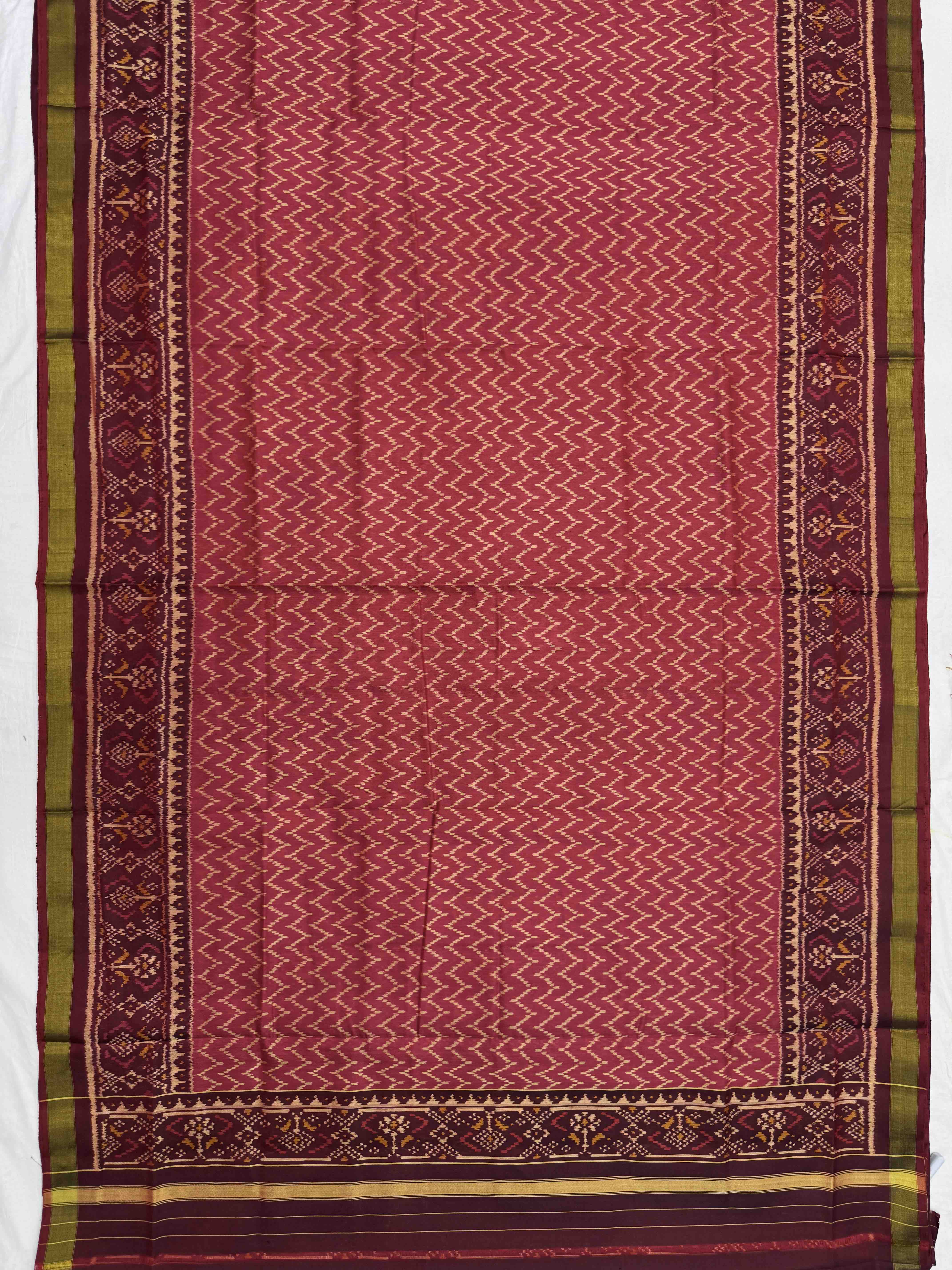 Maroon & Red Narikunj with Zig zag Linging Patola Dress
