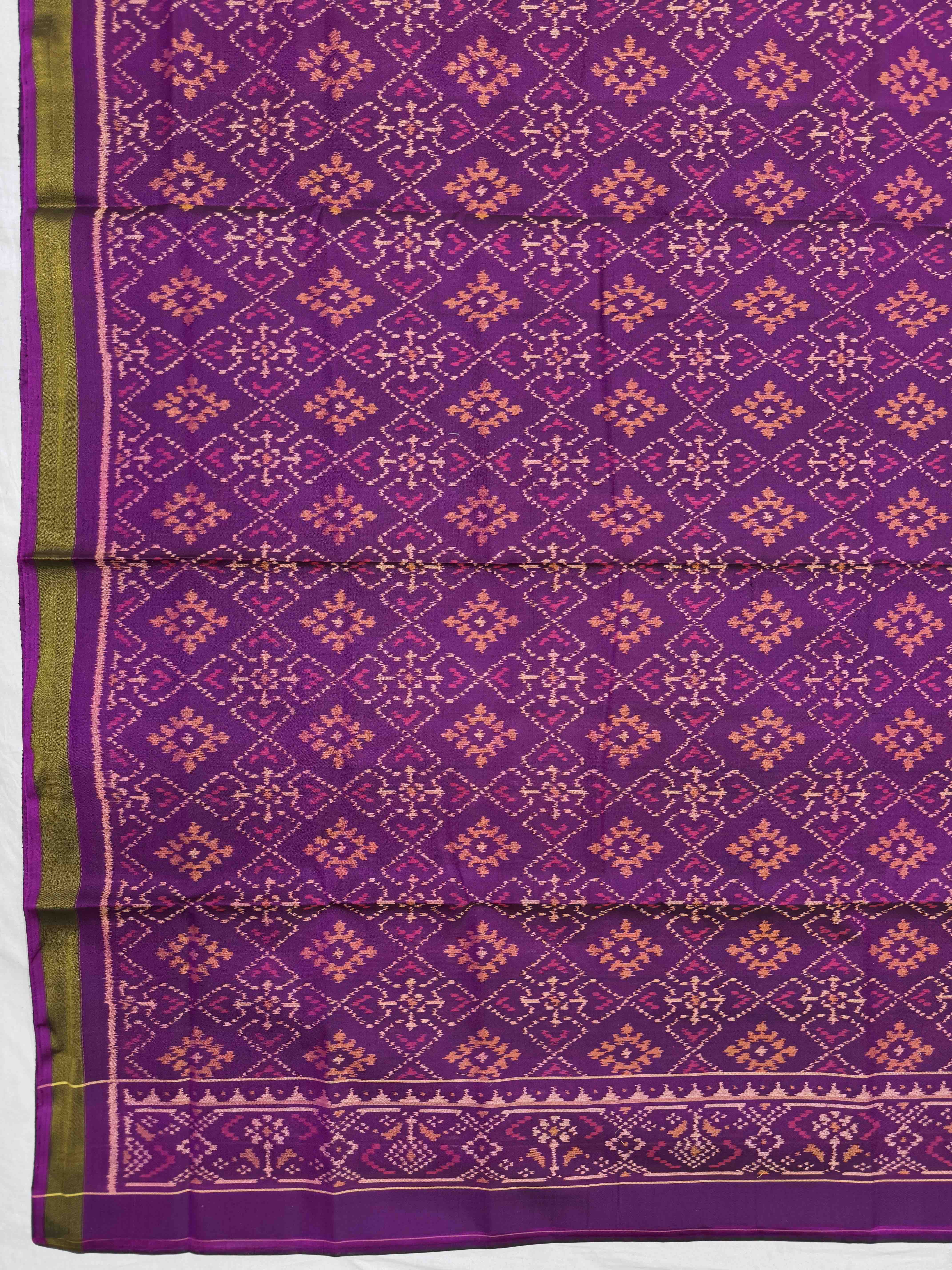 Purple & Pink Panchanda with Zig zag Linging Patola Dress