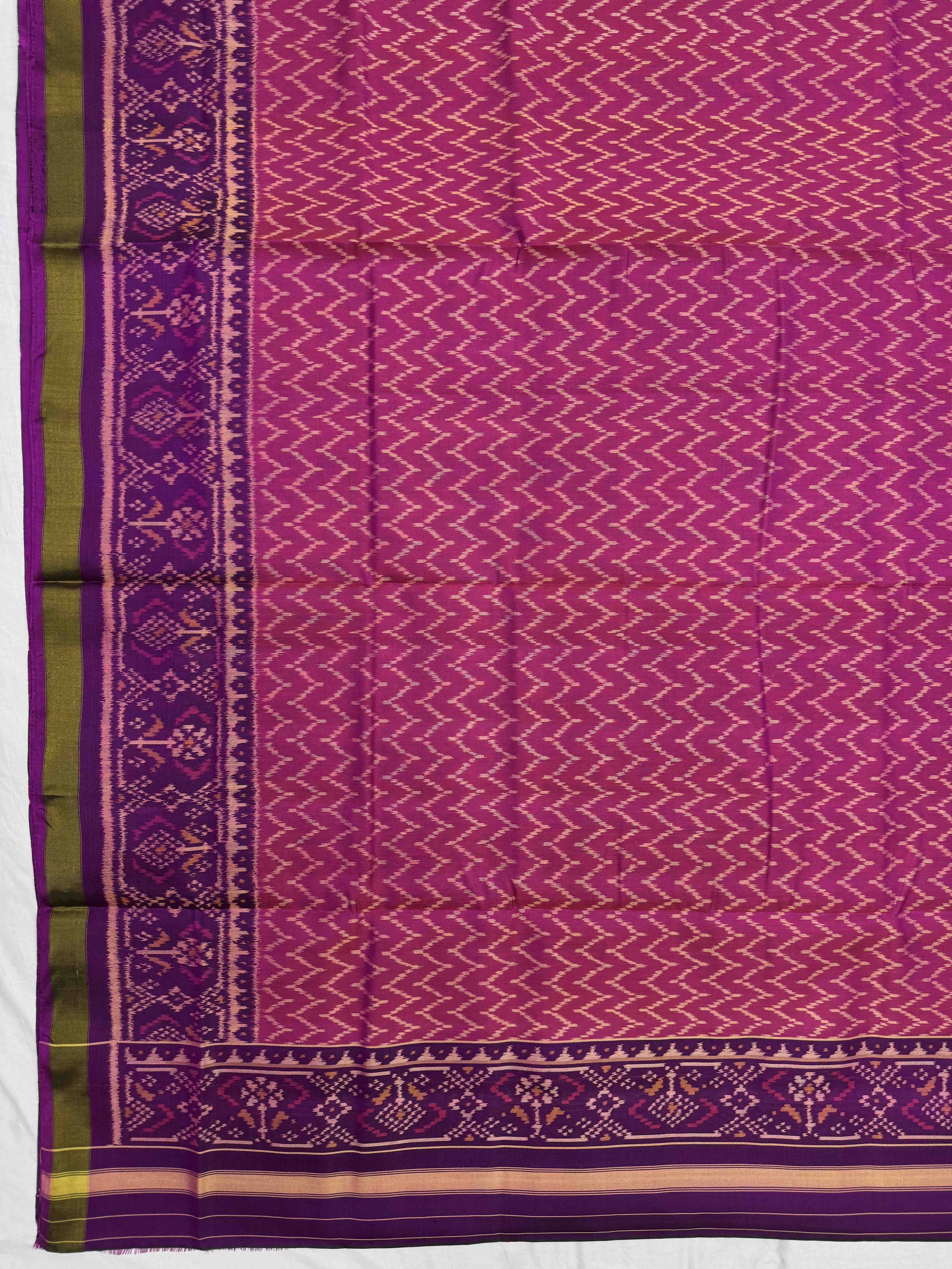 Purple & Pink Panchanda with Zig zag Linging Patola Dress