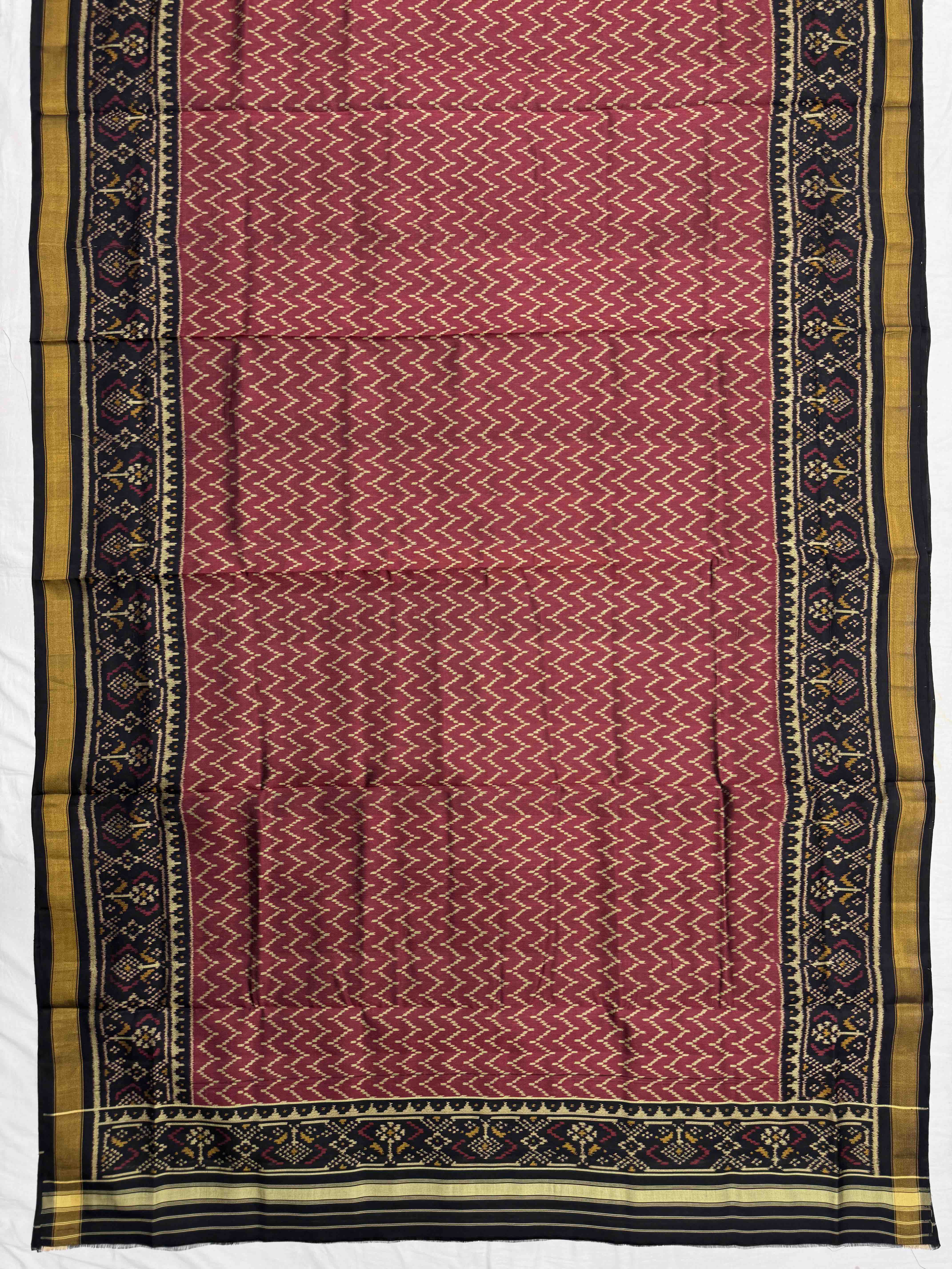 Black & Red Manekchowk with Zig zag Linging Patola Dress