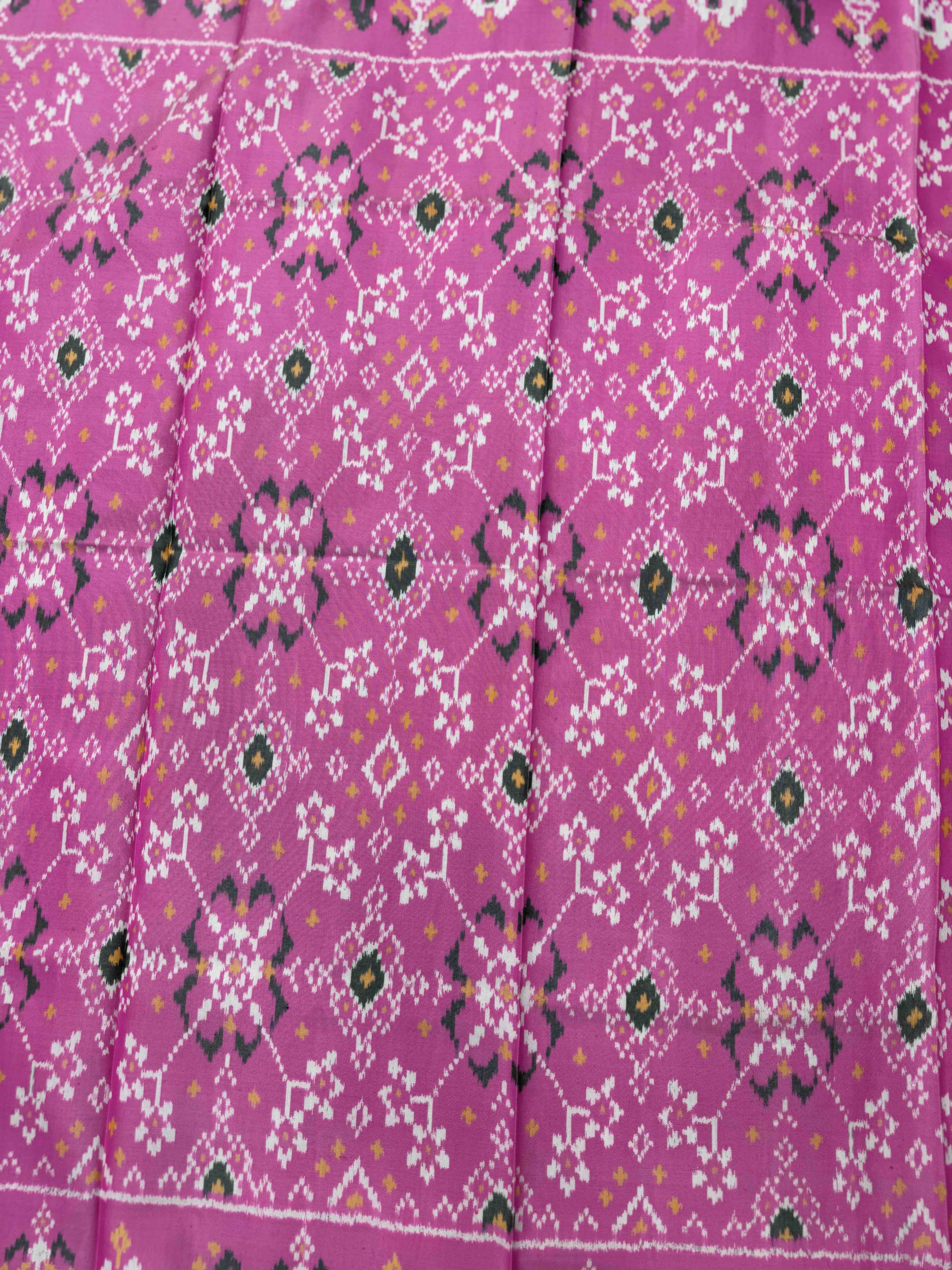 Light Pink Navratan Semi Double Ikat Patola Blouse Piece