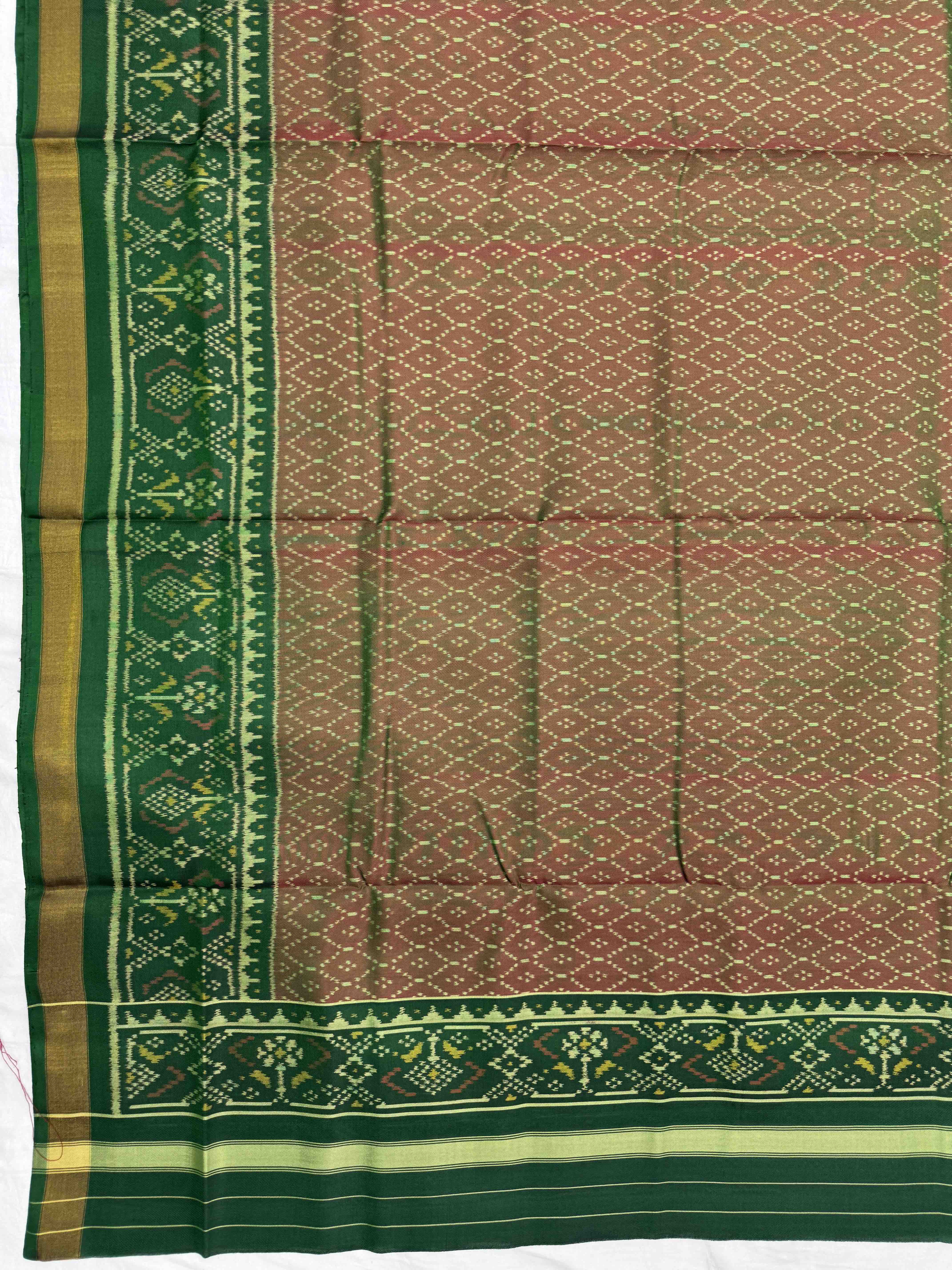 Green & Rust Panchanda with Boody Patola Dress
