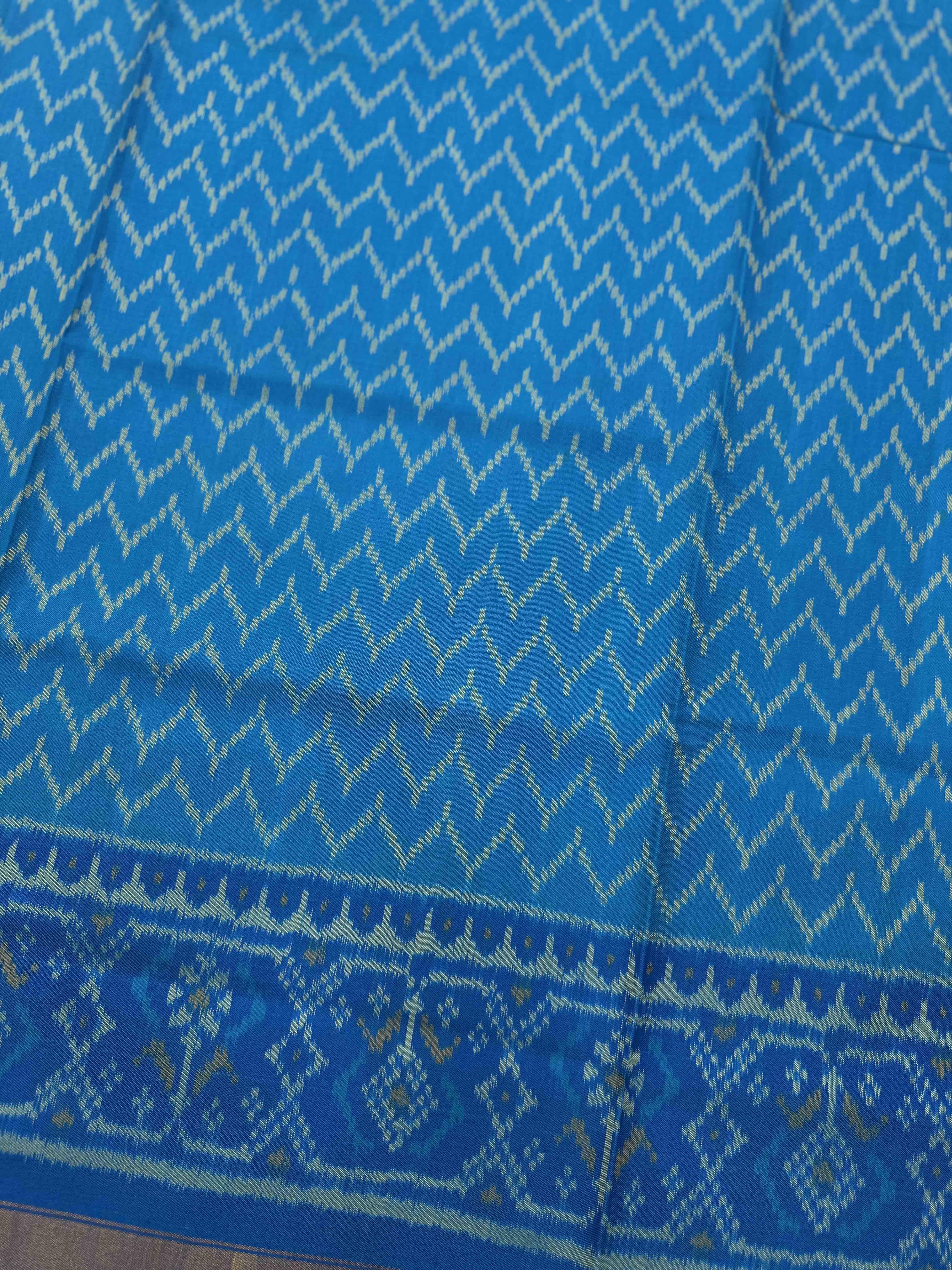 Sky Blue Narikunj with Zig zag Linging Patola Dress