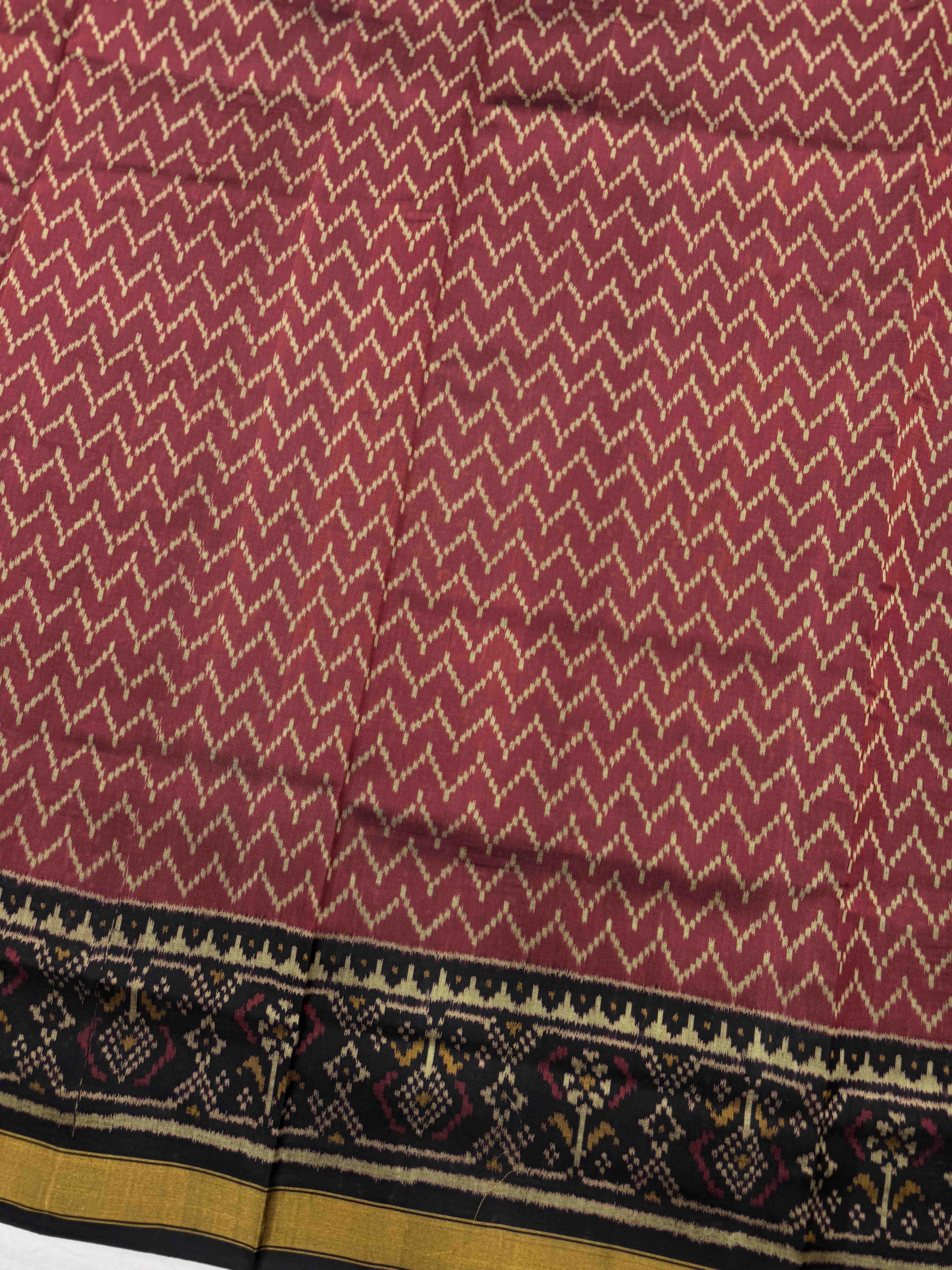 Black & Red Manekchowk with Zig zag Linging Patola Dress