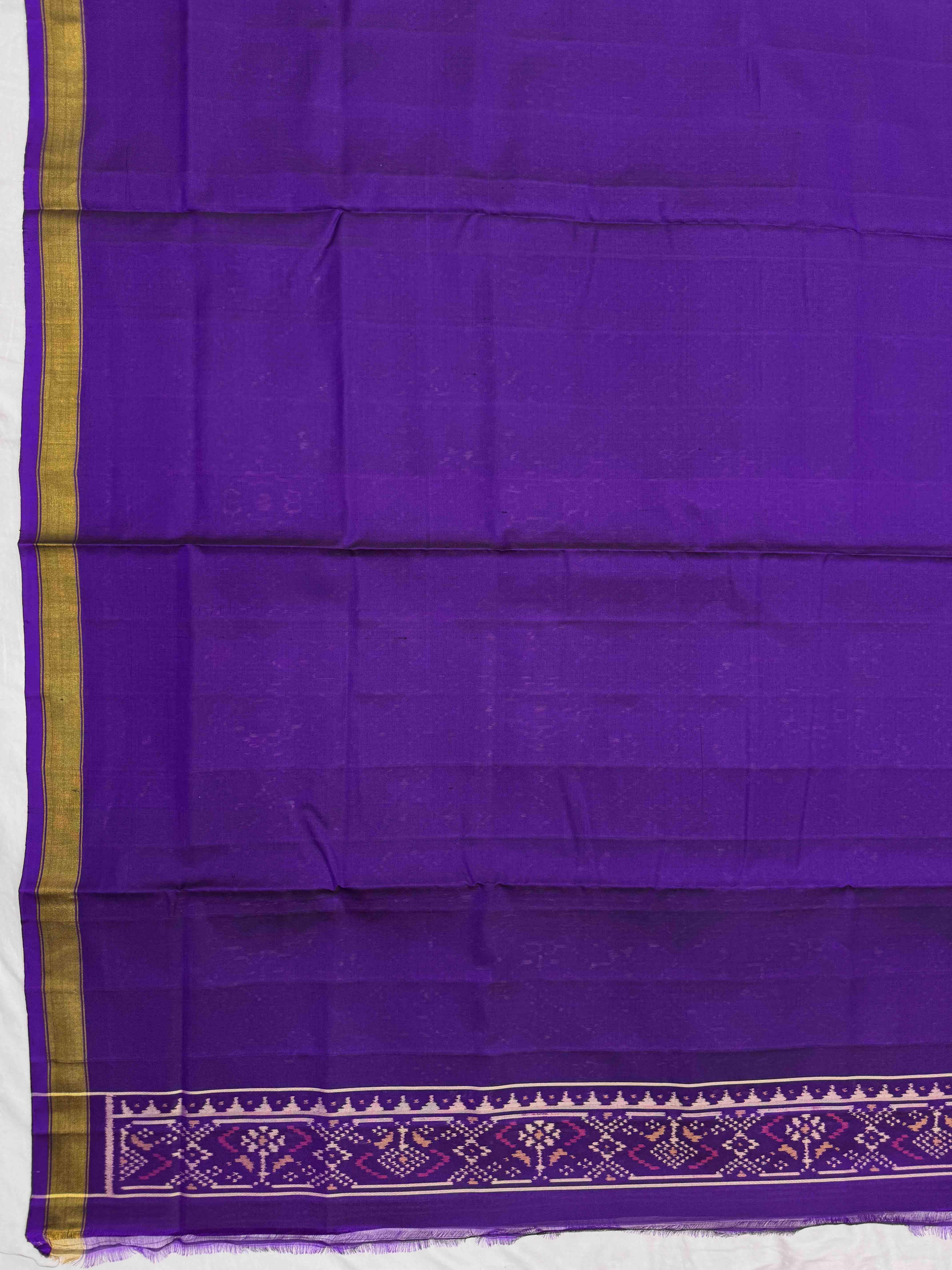 Purple & Sky Blue Navratan Panchanda with Bottonful Patola Dress