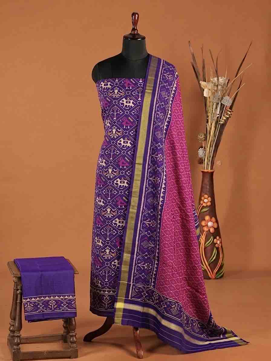 Purple & Pink Narikunj with Booty Patola Dress
