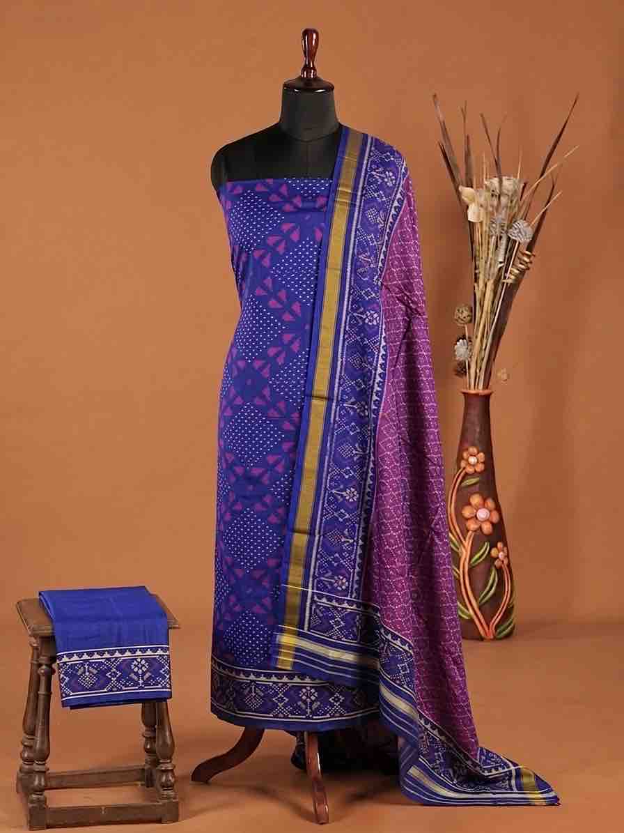 Blue & Purple Fancy with Booty Patola Dress