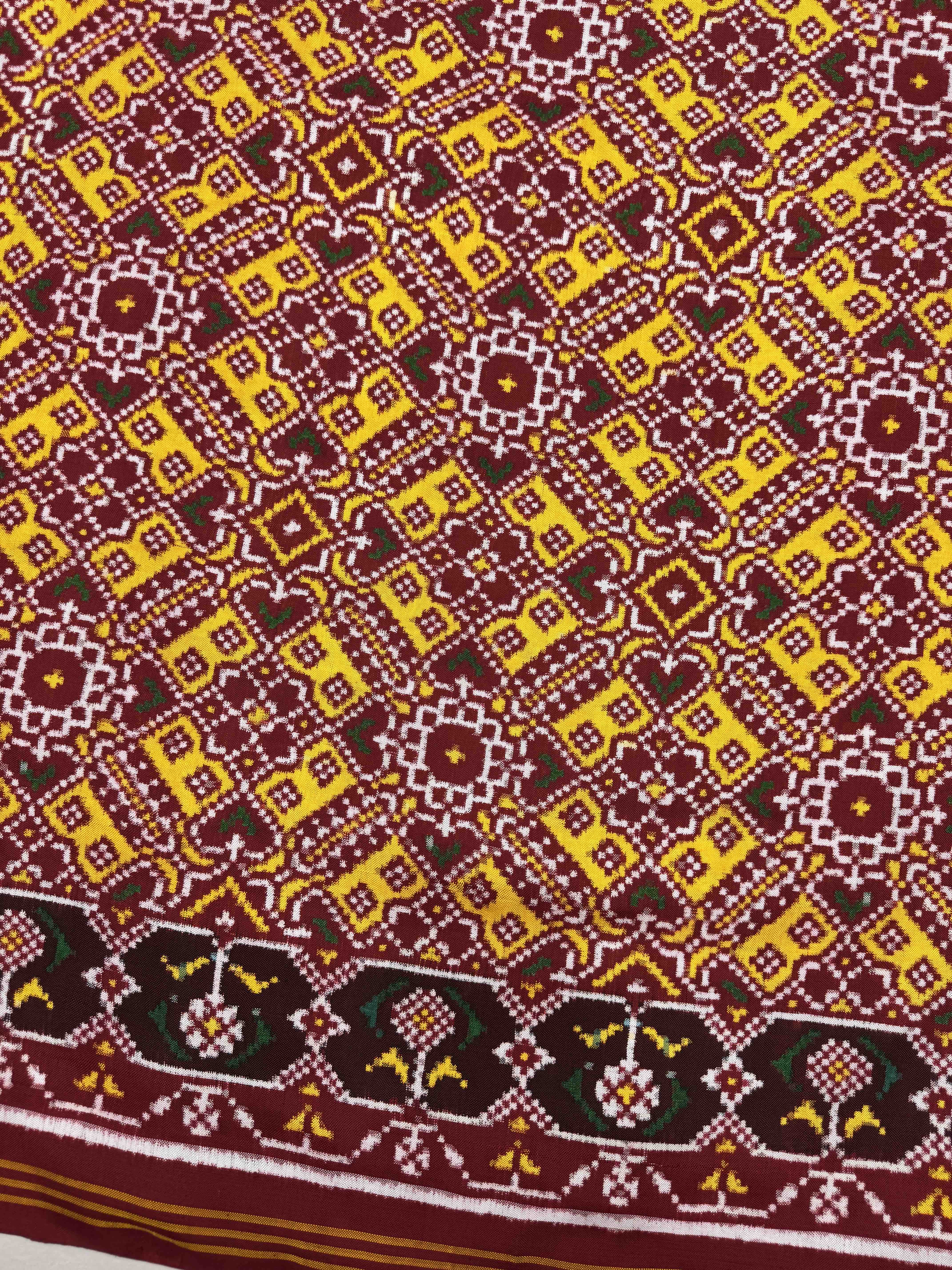 Red & Yellow Manekchowk Double Ikat Patan Patola Saree