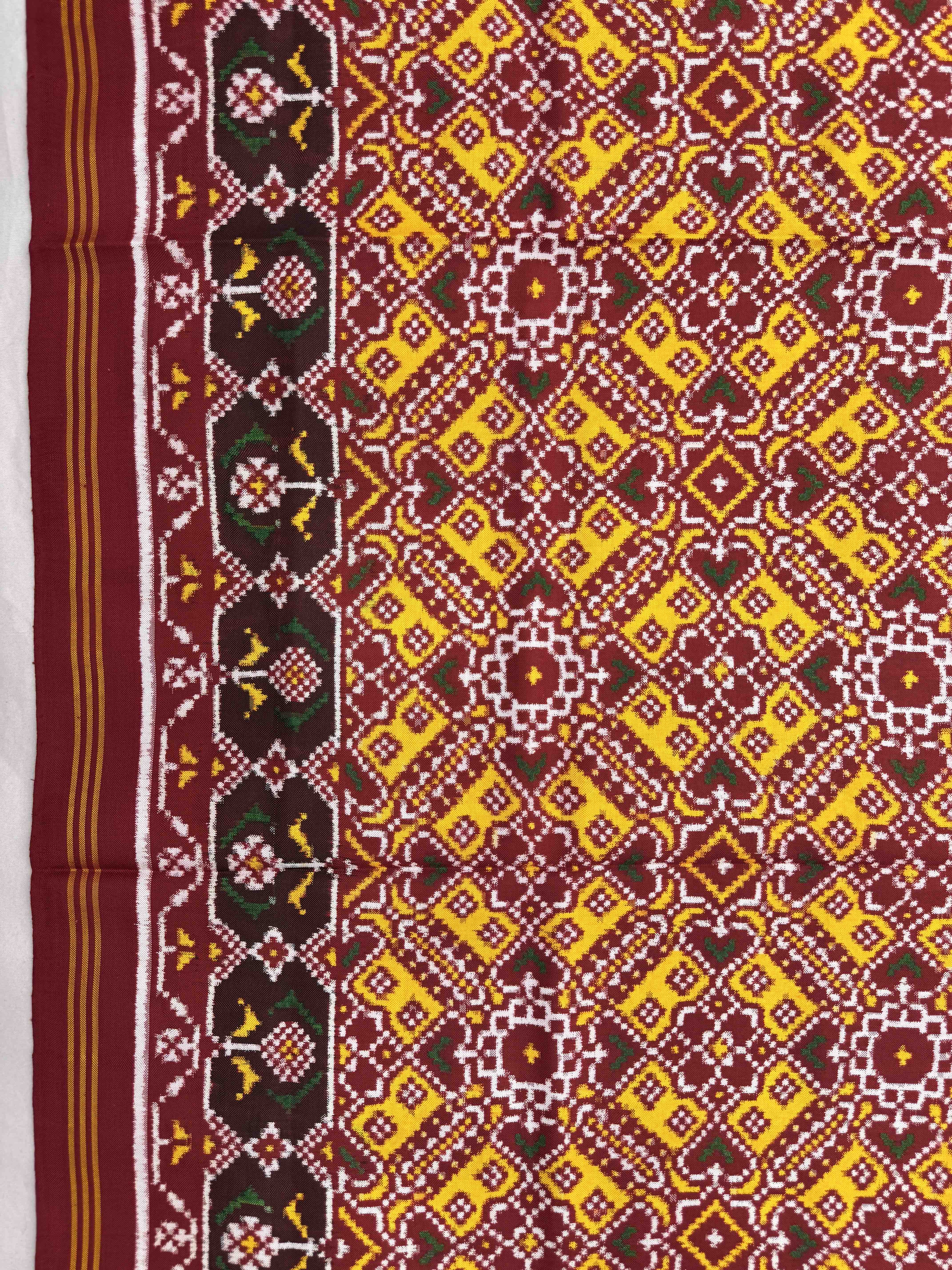 Red & Yellow Manekchowk Double Ikat Patan Patola Saree