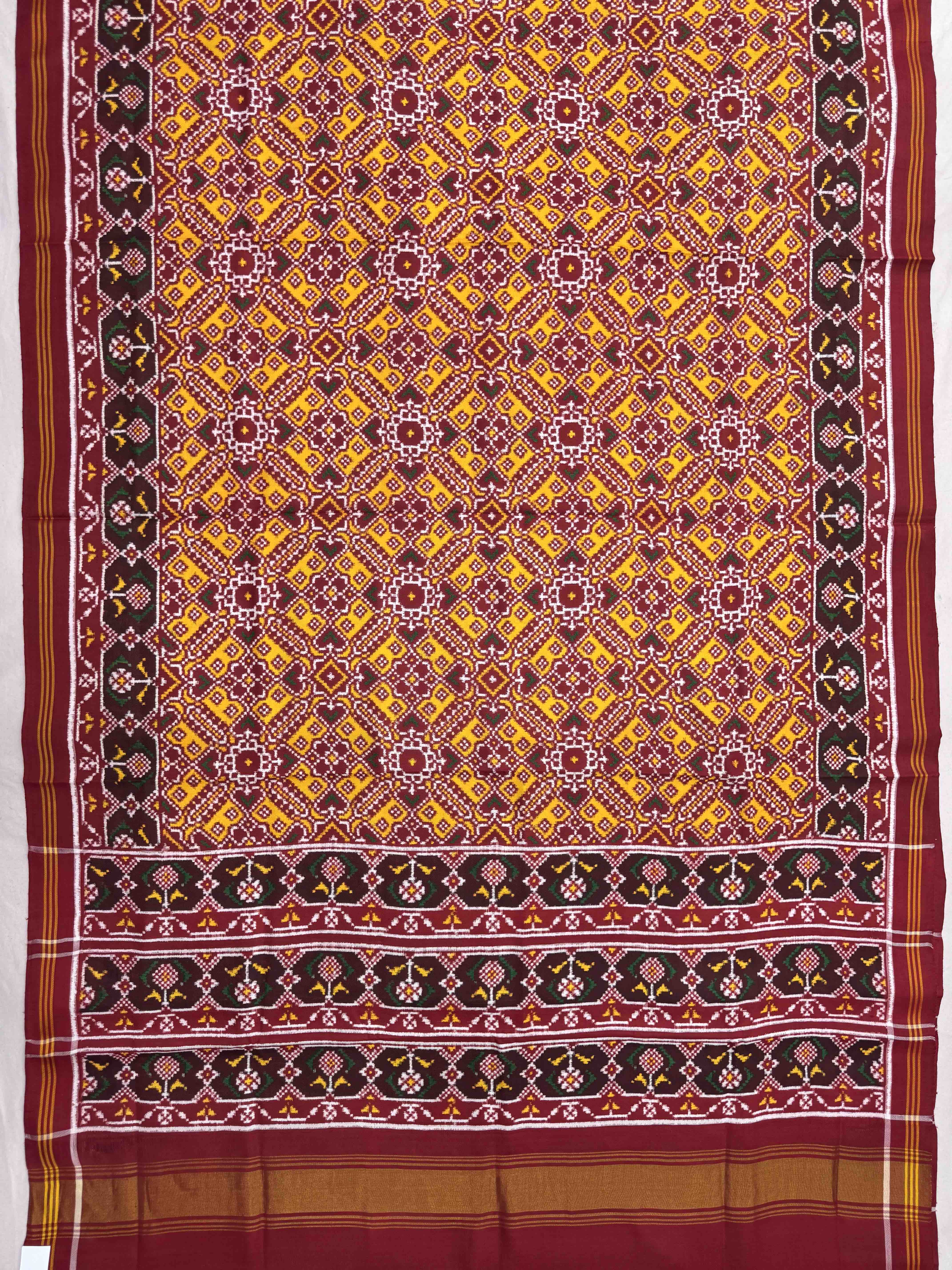 Red & Yellow Manekchowk Double Ikat Patan Patola Saree