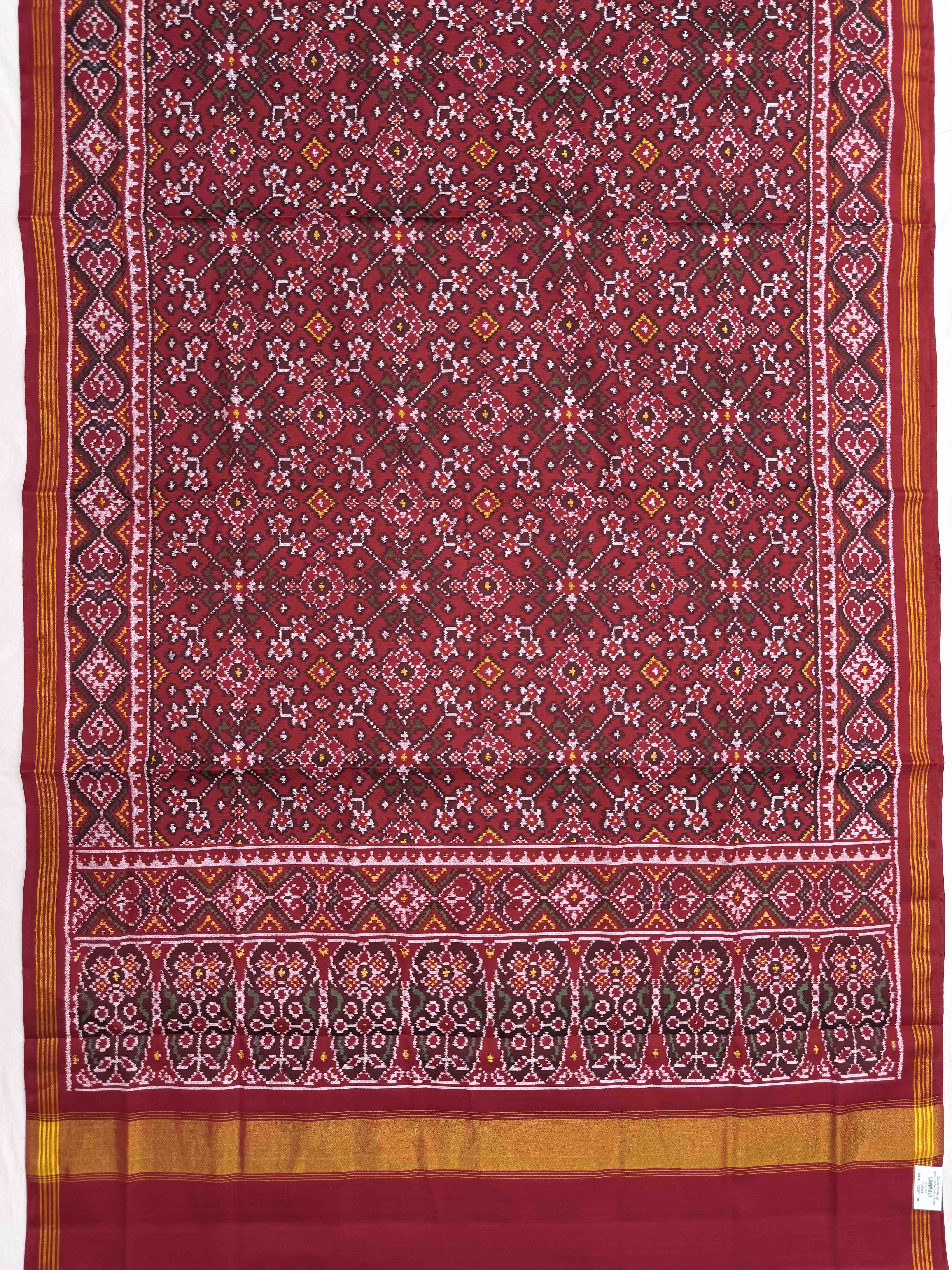 Red Navratan Single Ikat Patan Patola Saree