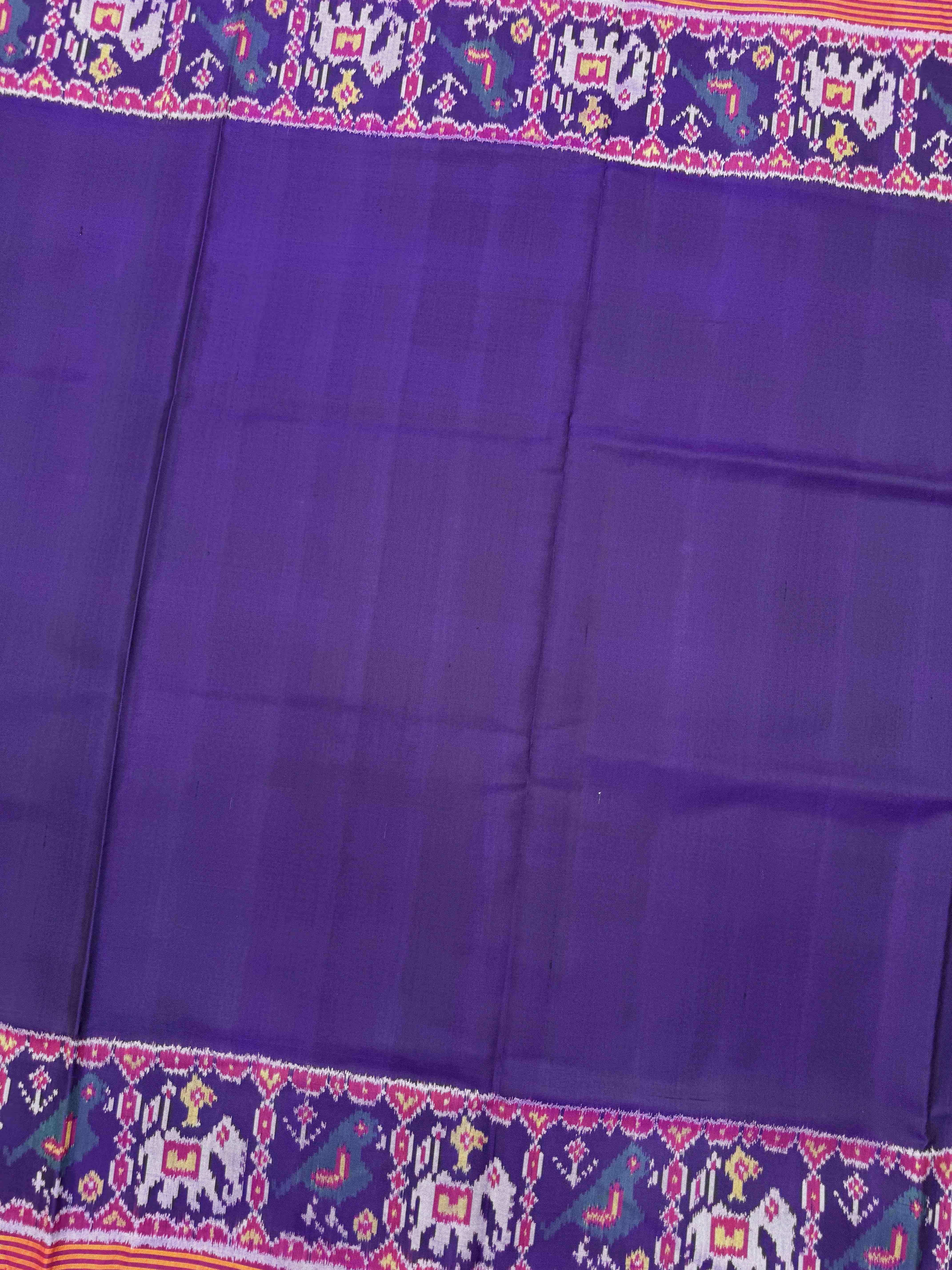 Magenta Purple Plain Single Ikat Patan Patola Saree
