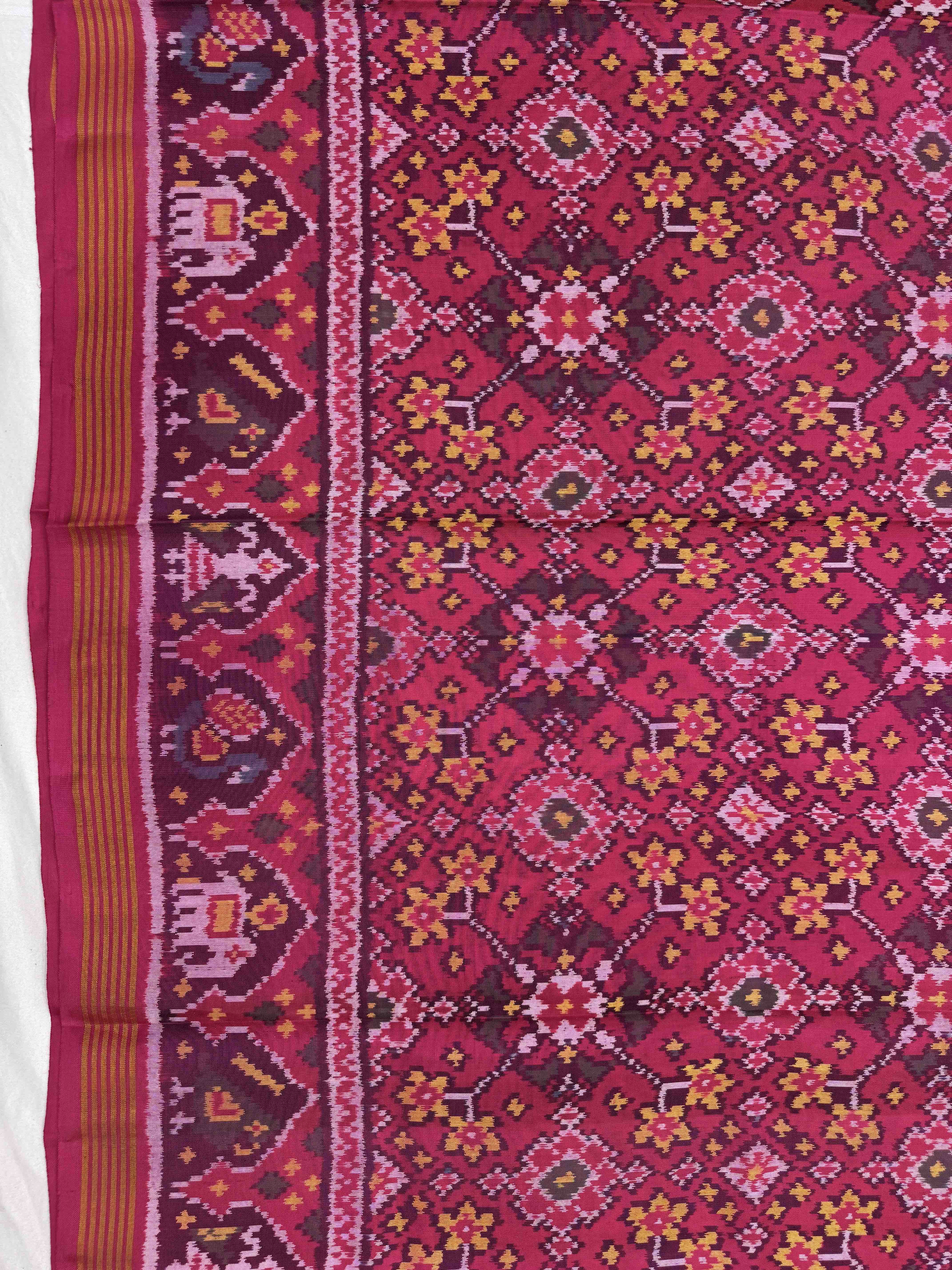 Pink Navratan Single Ikat Patan Patola Saree