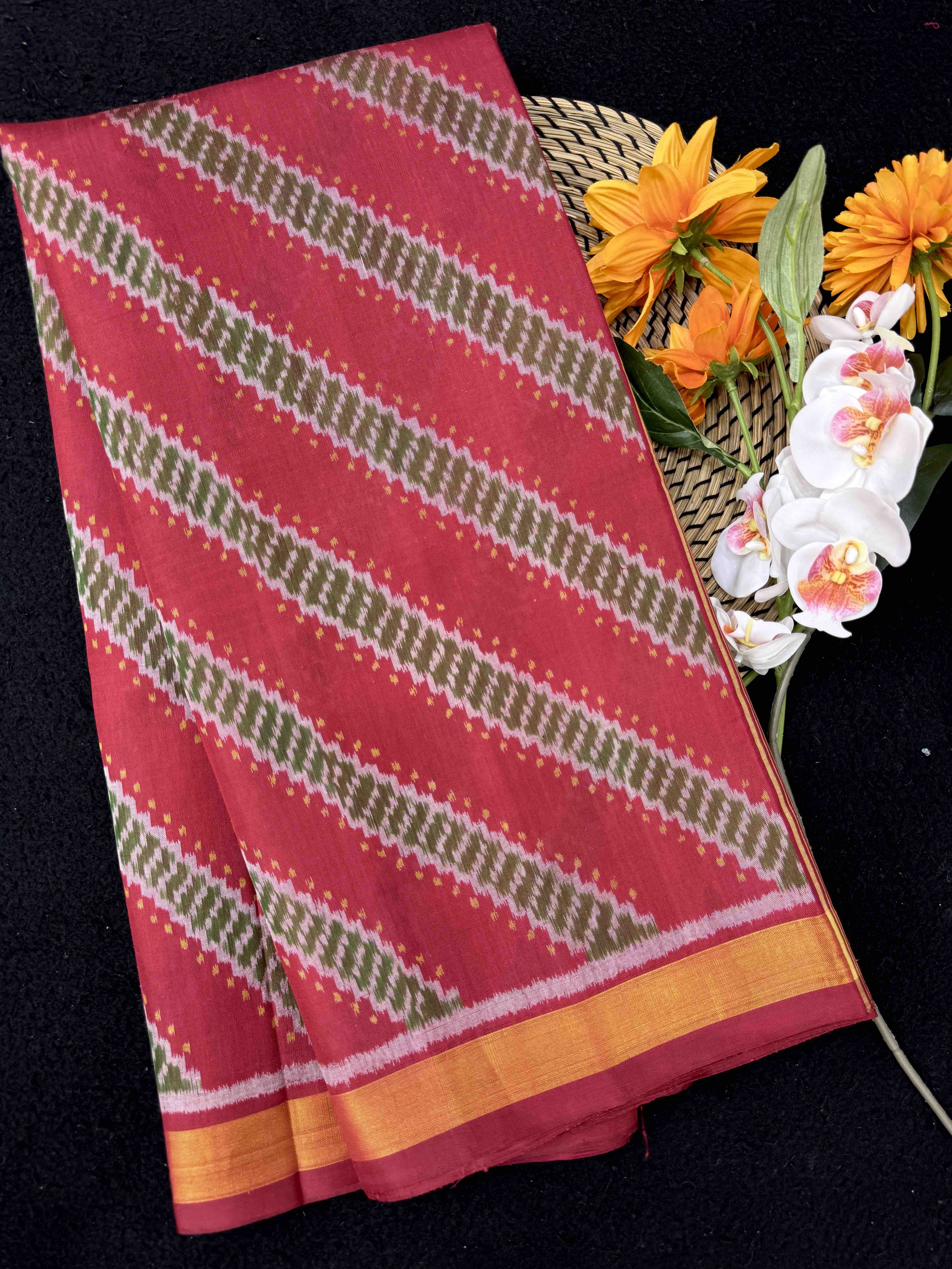 Red Leheriya Patola Saree