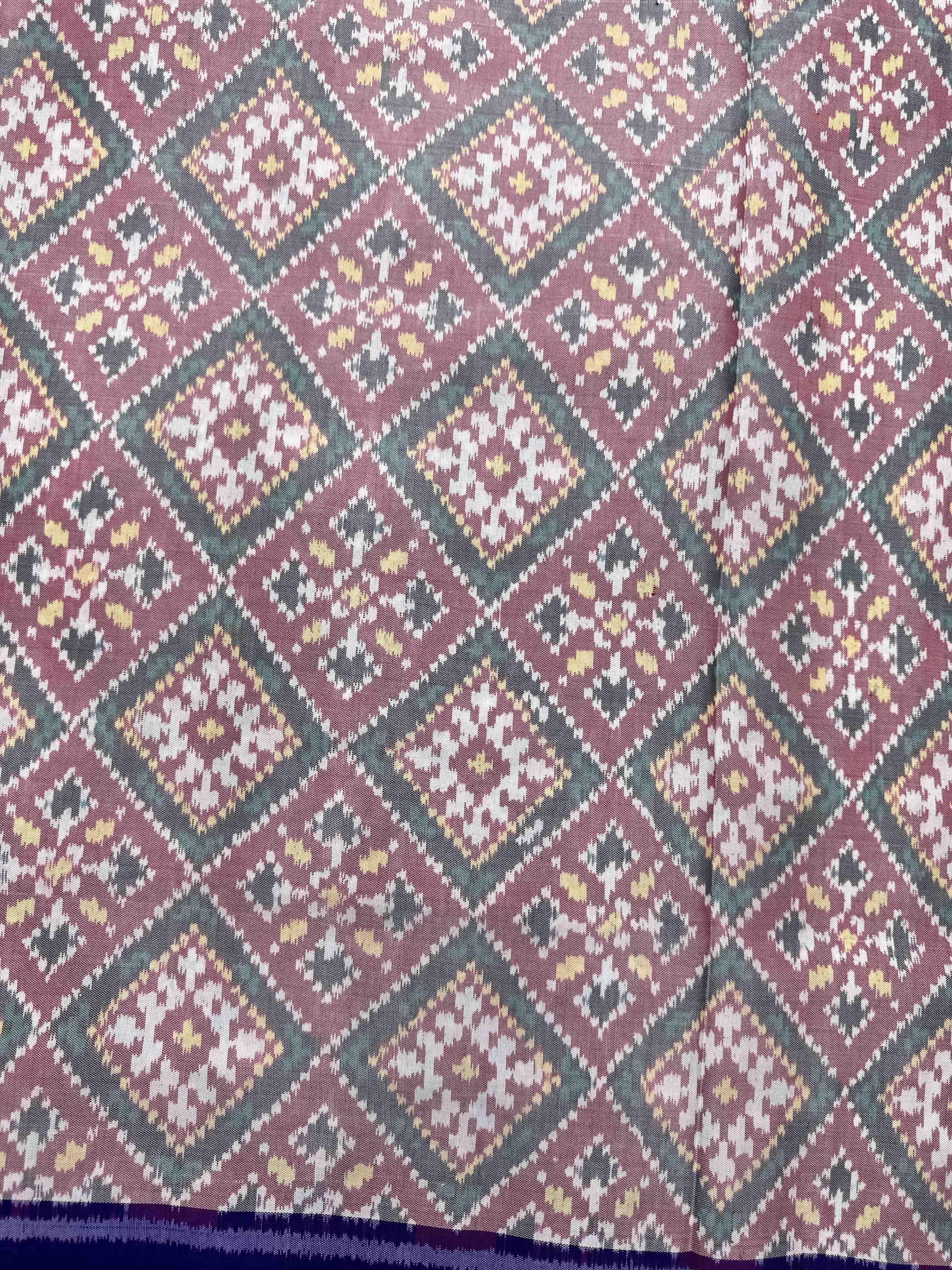 Blue & White Panchanda Single Ikat Patan Patola Saree
