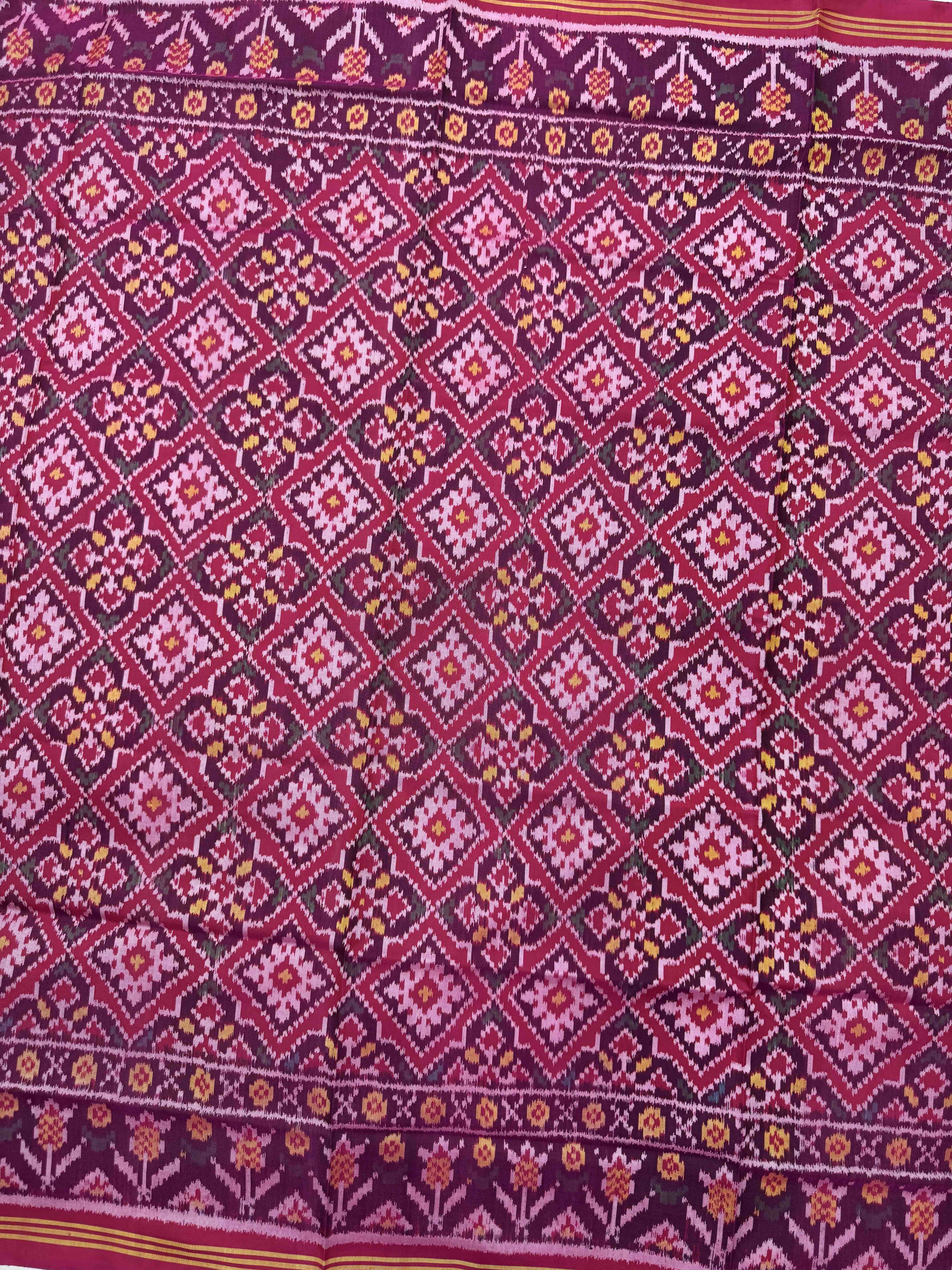 Pink Panchanda Semi Double Ikat Patola Dupatta