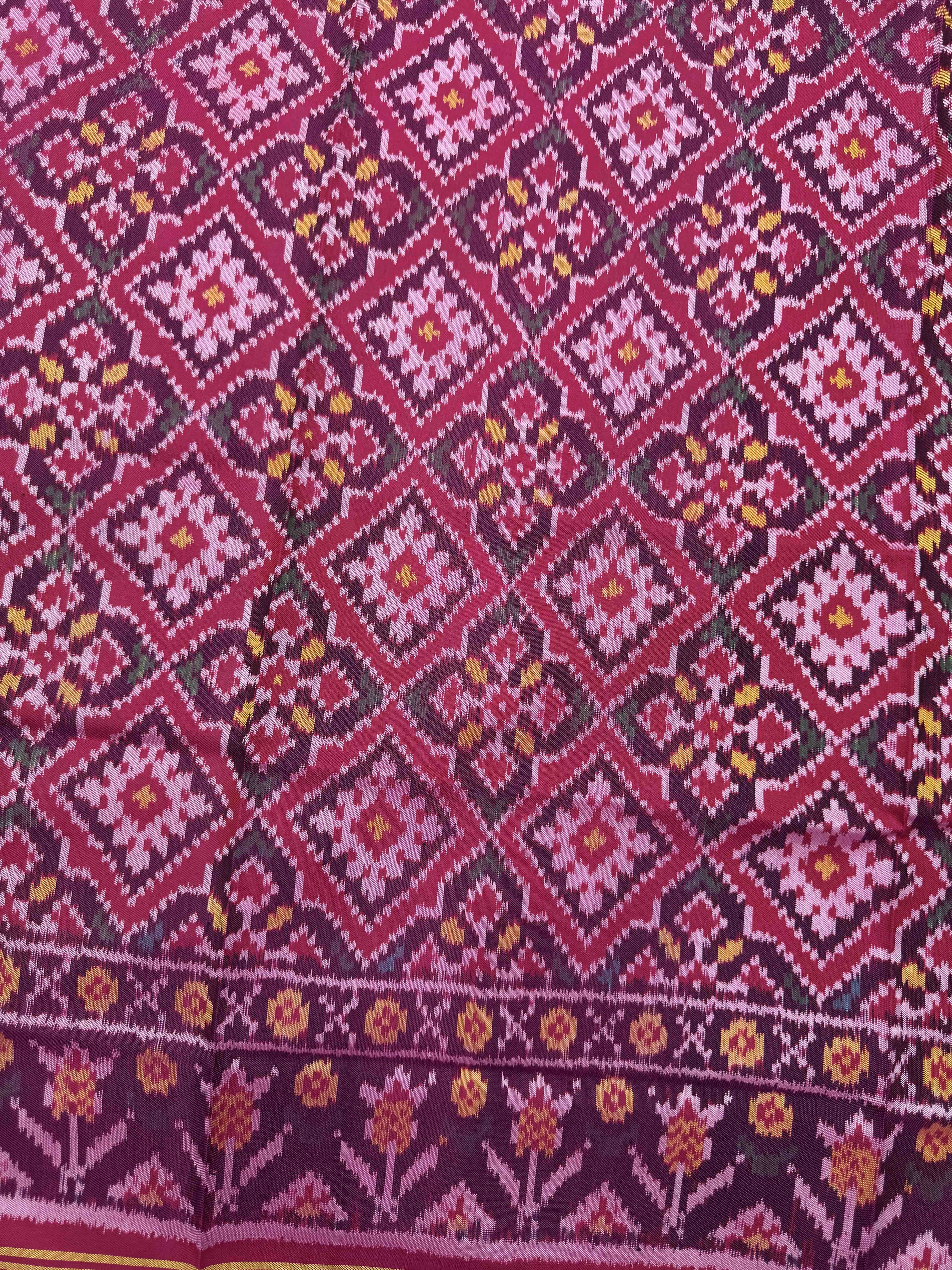 Pink Panchanda Semi Double Ikat Patola Dupatta